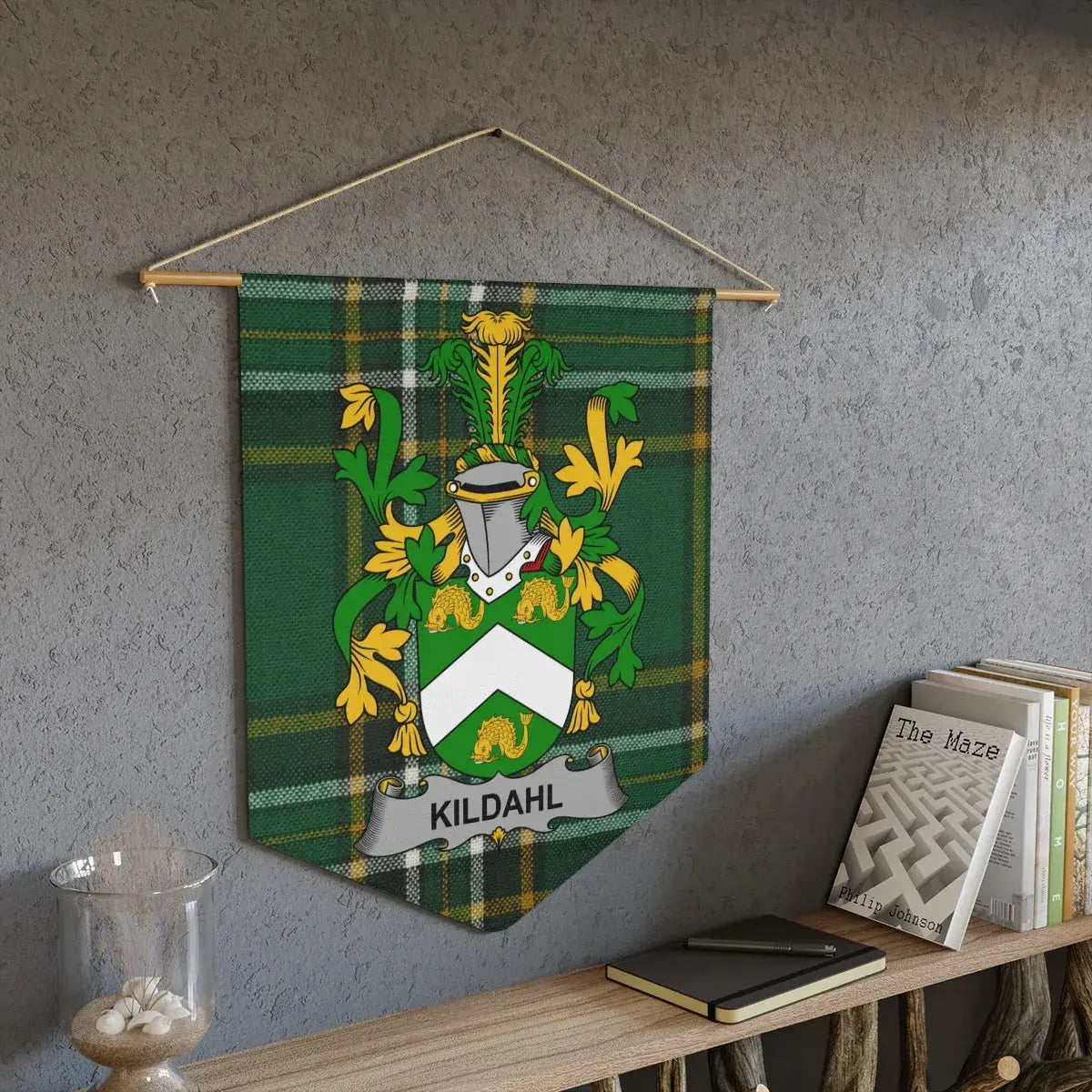 Custom Family Crest Plaid Wall Hanging Home Decor product
