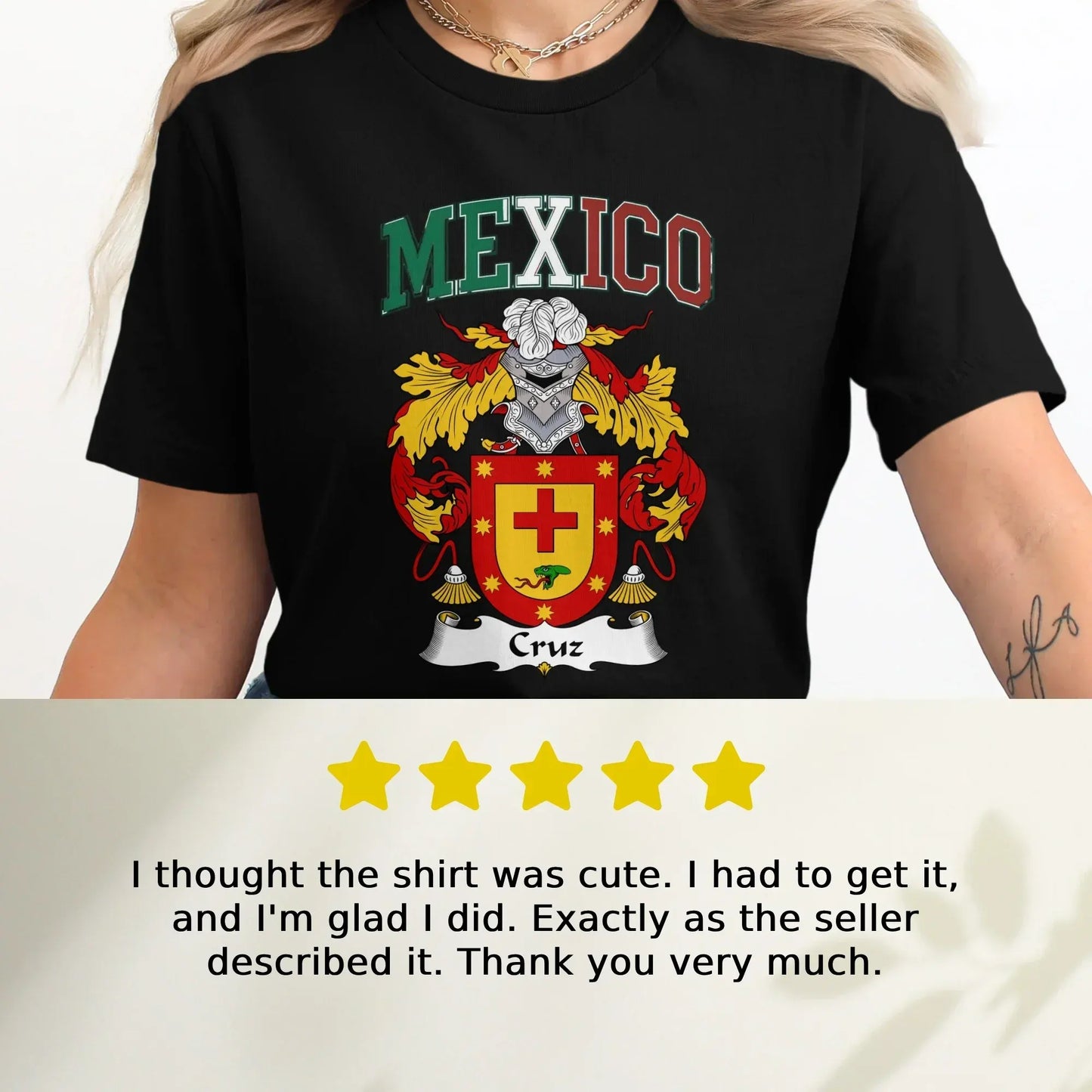 Mexico Crest Family Name Cruz Unisex T-Shirt product