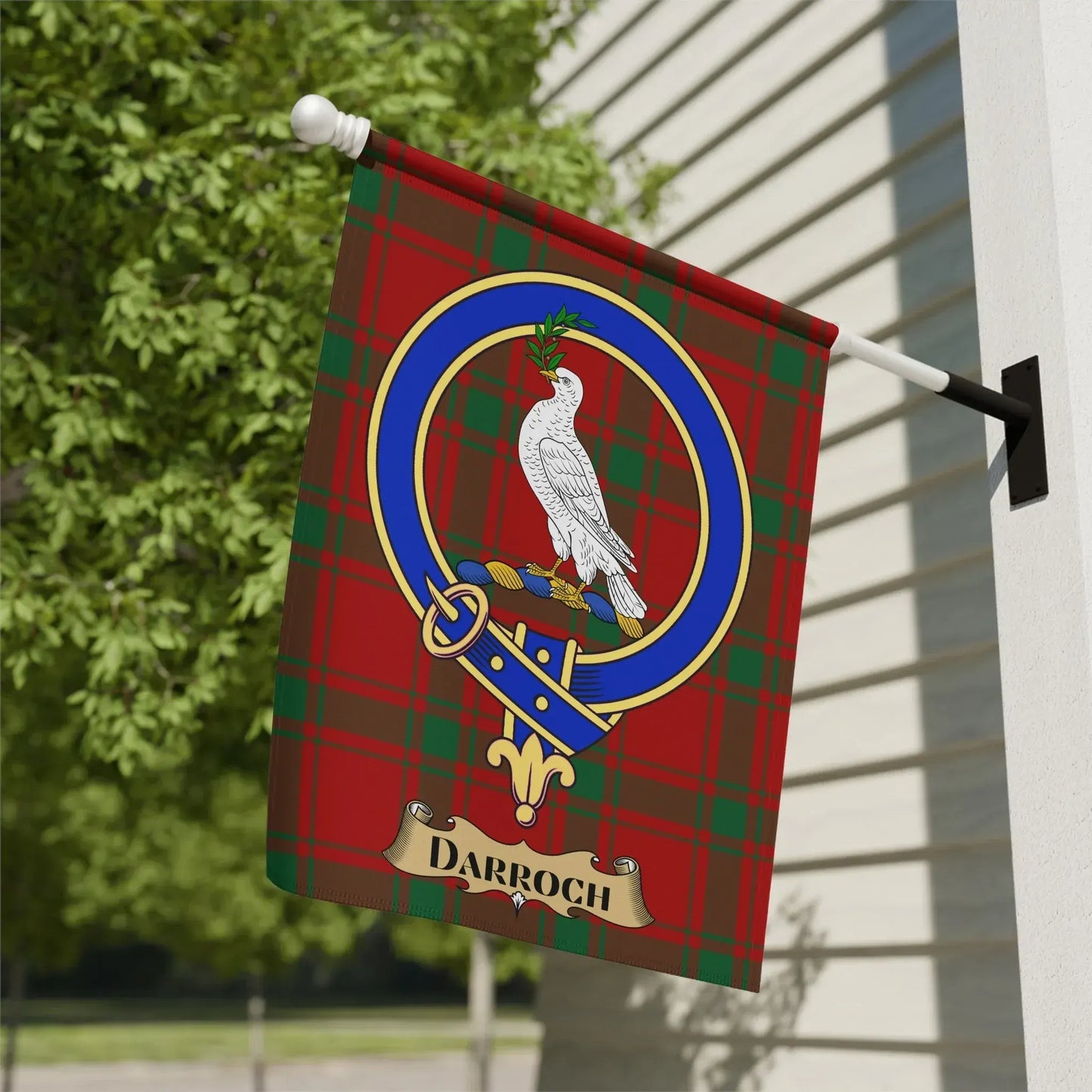 Darroch Family Crest Plaid Design Flag product