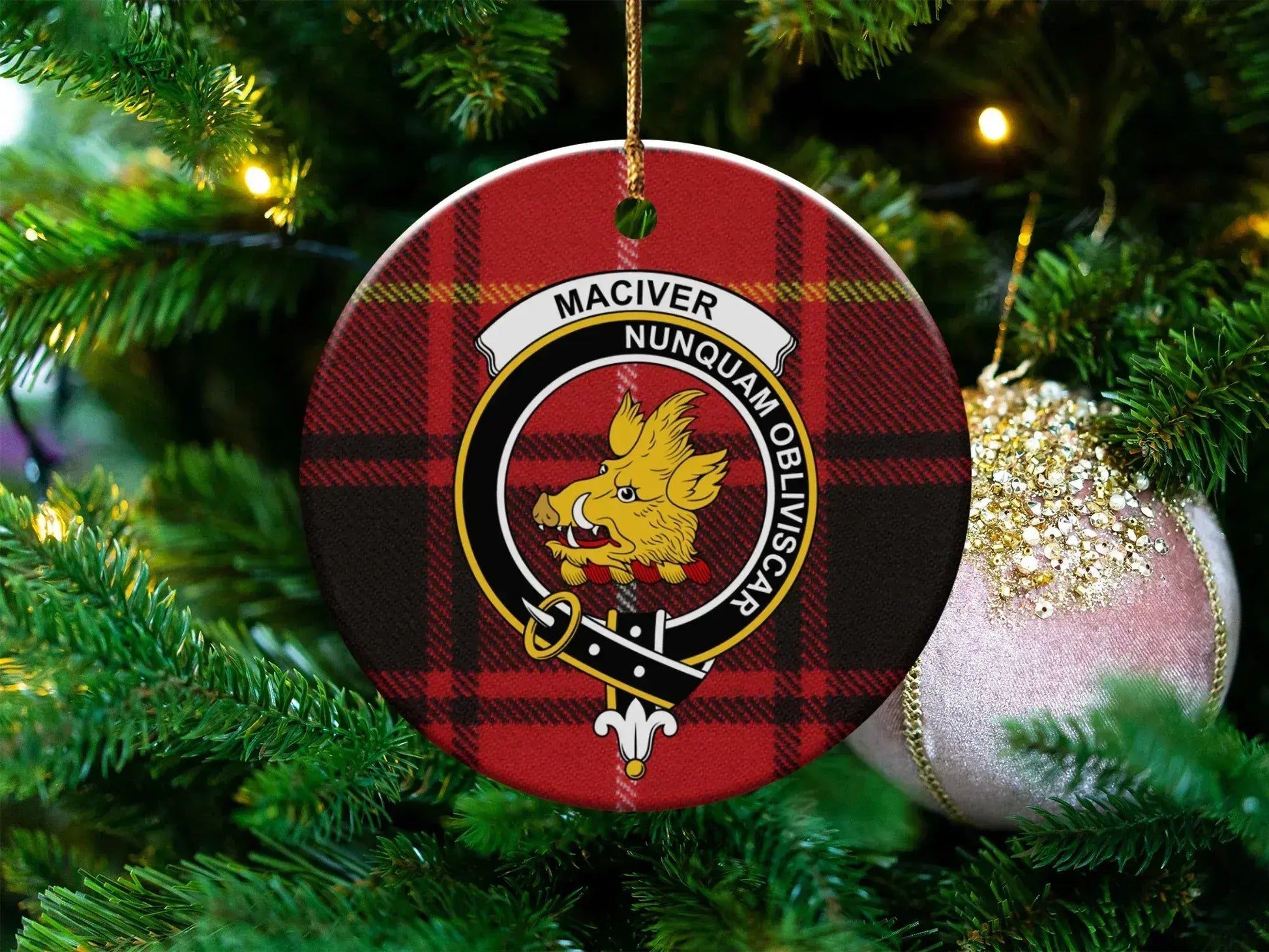 Maciver Clan Crest Badge Christmas Hanging Ornament product