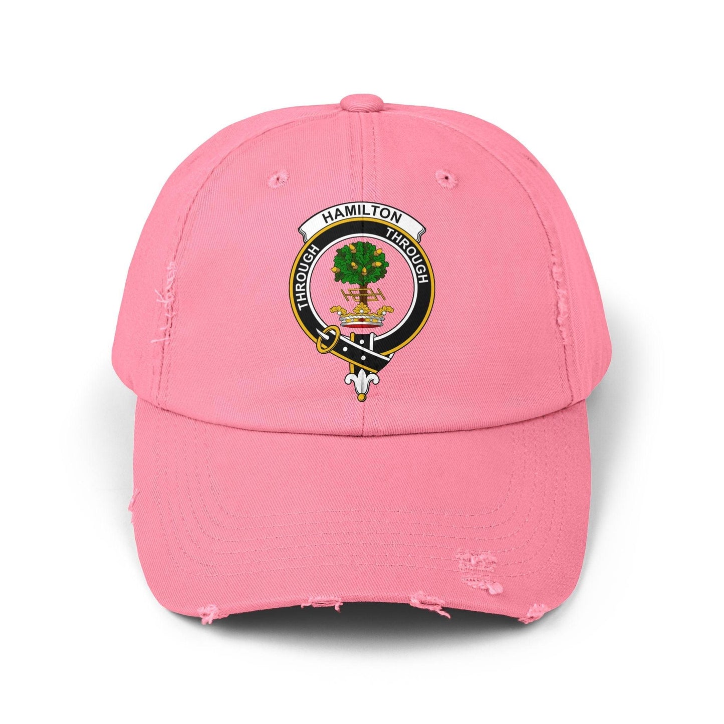 Hamilton Clan Crest Distressed Style Baseball Cap - Celtic Ancestry Gifts