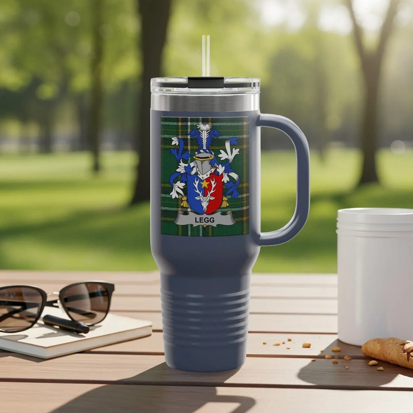 Personalized Family Crest Tumbler with Handle product
