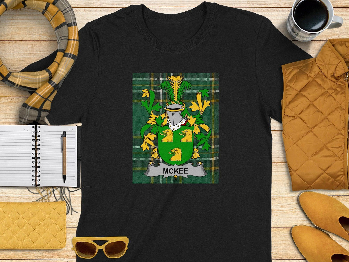 McKee Family Crest Irish National Tartan T-Shirt - Celtic Ancestry Gifts