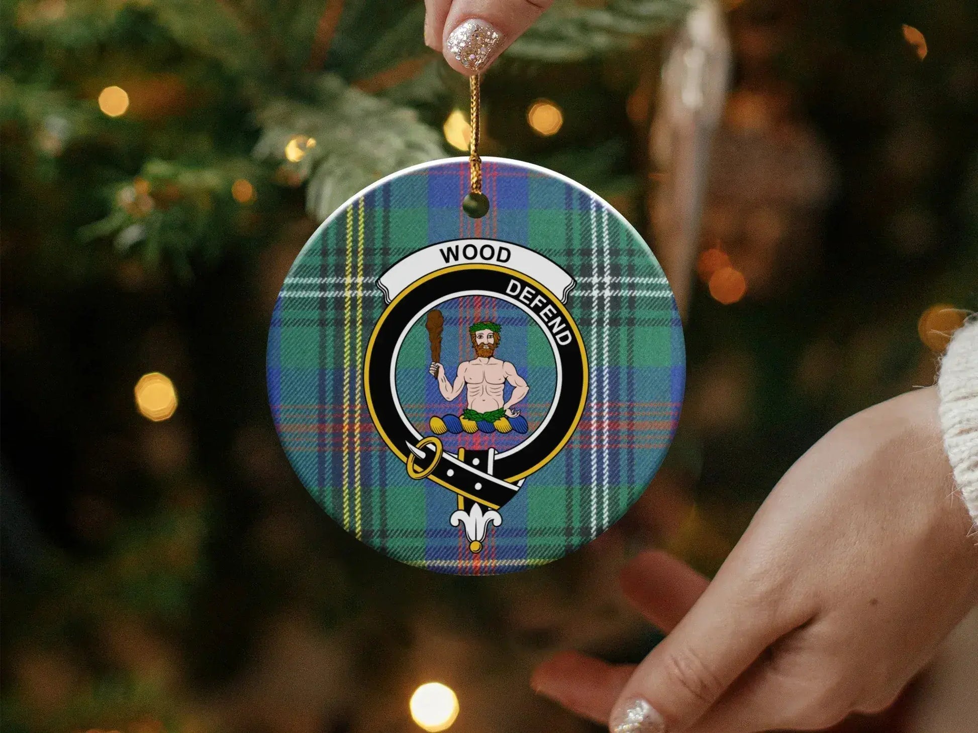 Clan Tartan Ornament with Highland Warrior product