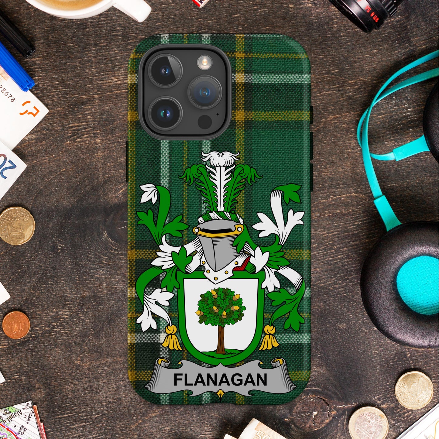 Flanagan Coat of Arms Design on iPhone Case product type