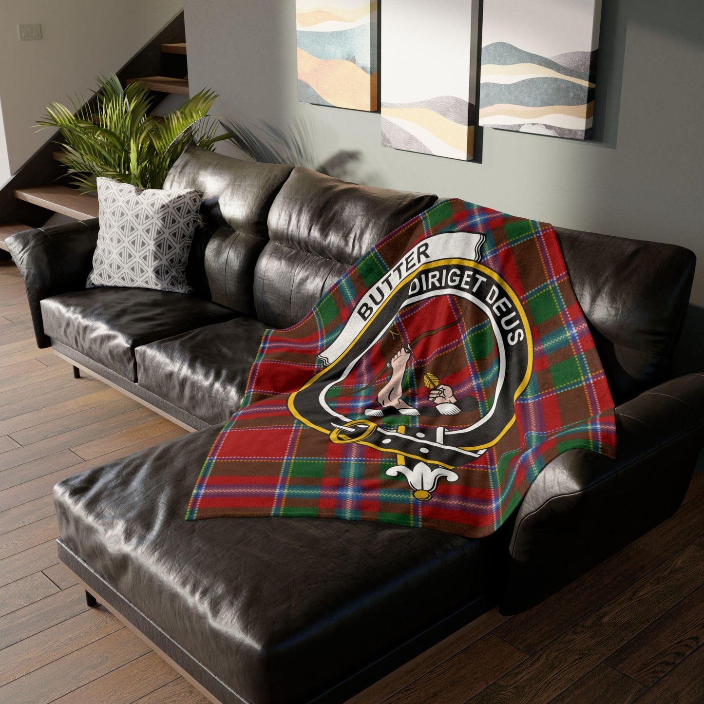 Butter Clan Crest Scottish Tartan Blanket