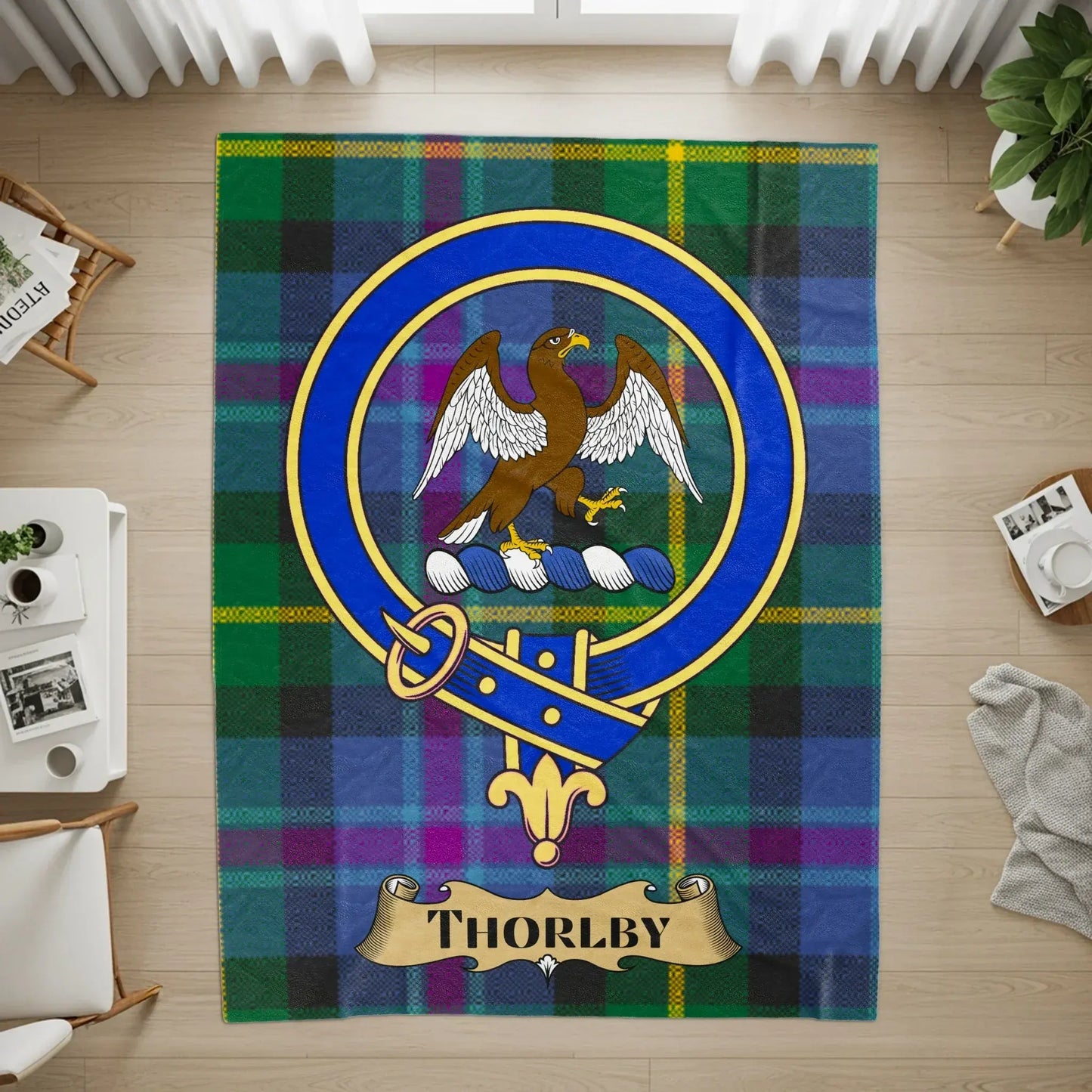 Thorlby Family Crest Plaid Design Blanket product