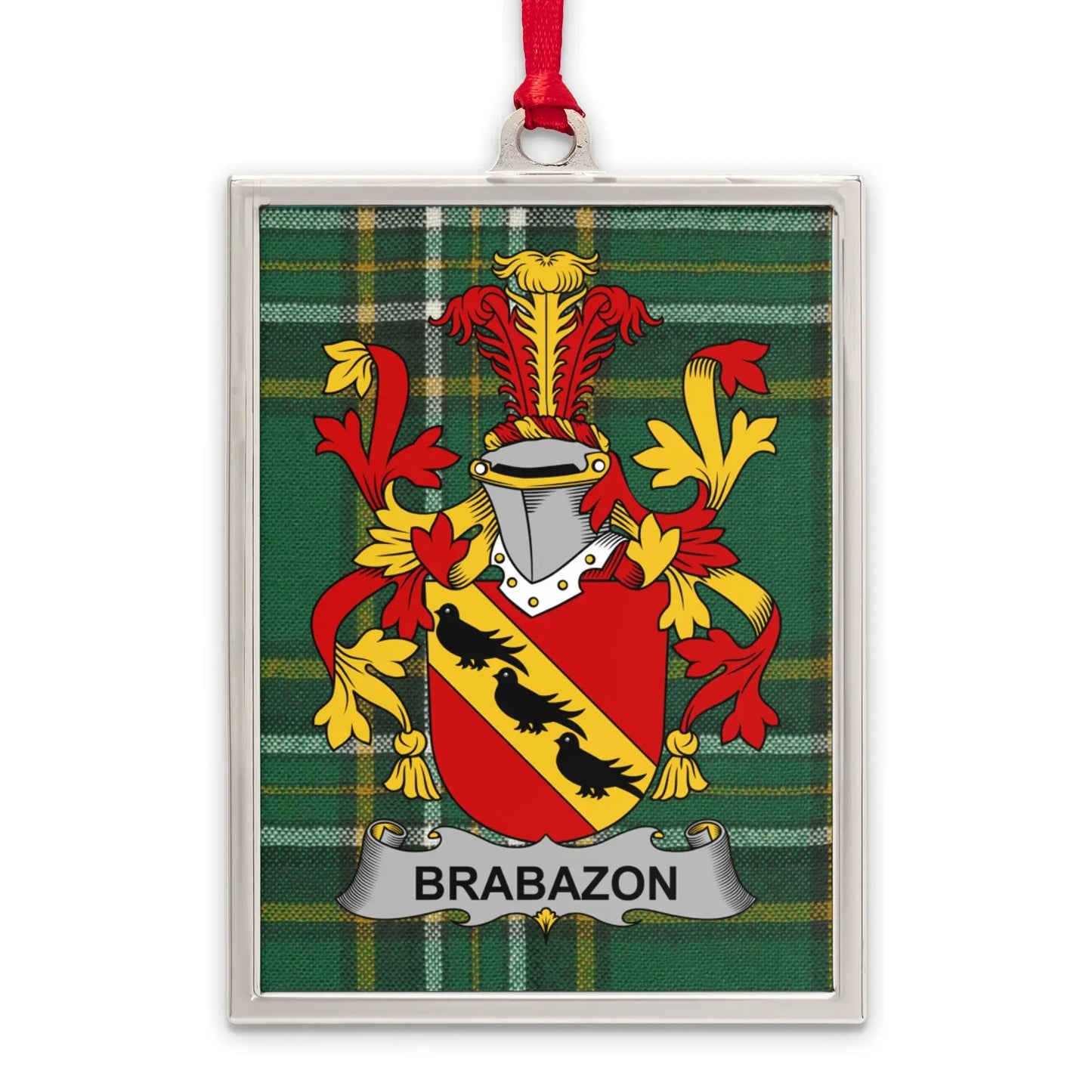 Brabazon Family Crest Plaid Background Rectangular product