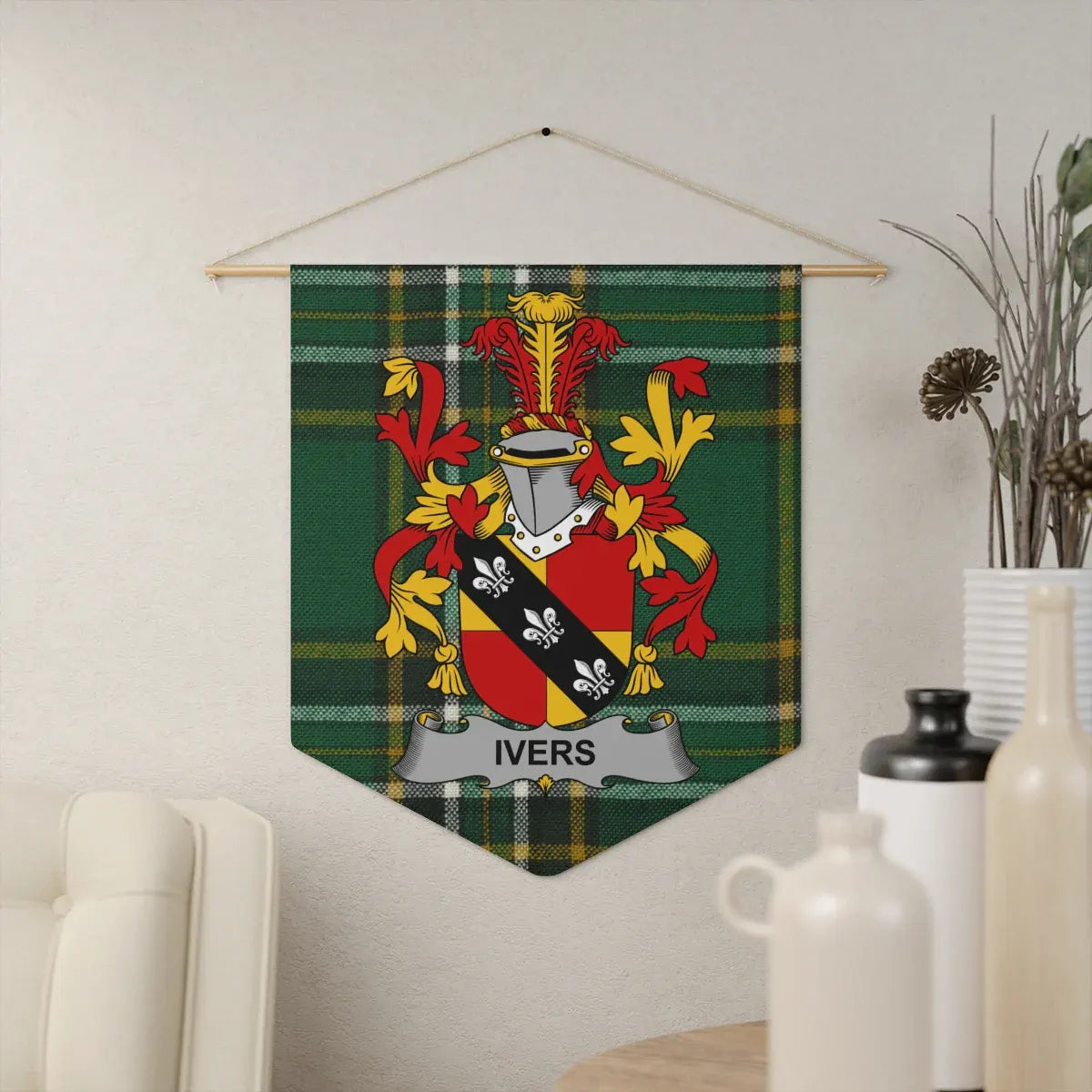 Ivers Coat of Arms Plaid Pattern Wall Hanging product