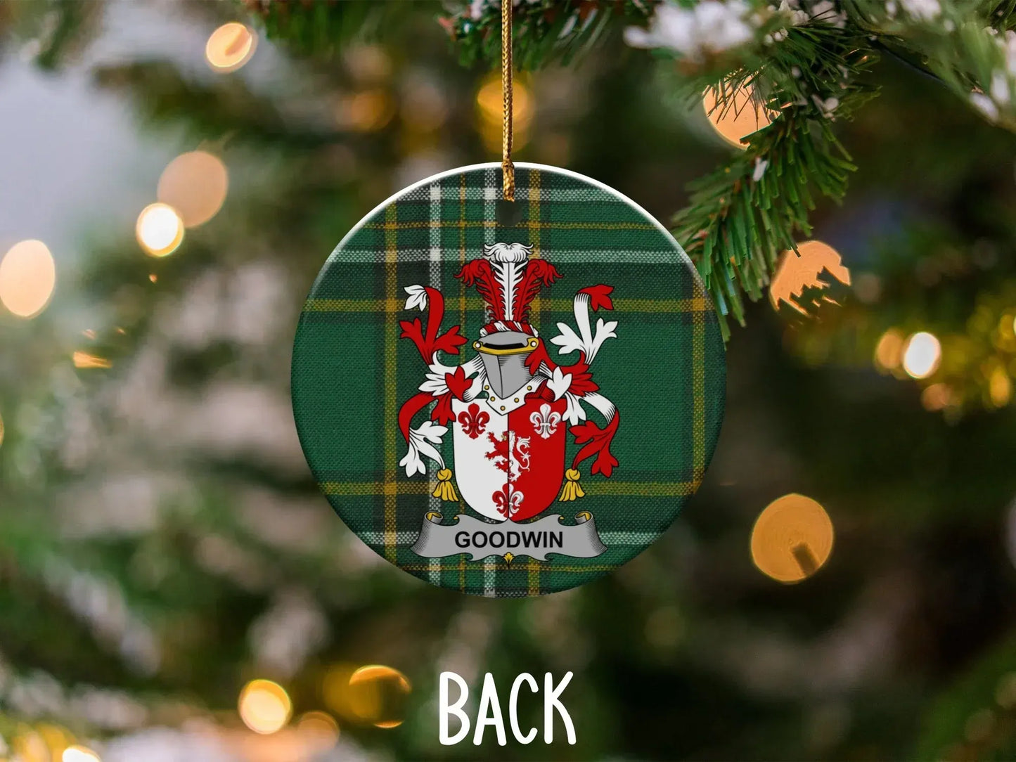 Personalized Family Crest Christmas Ornament product