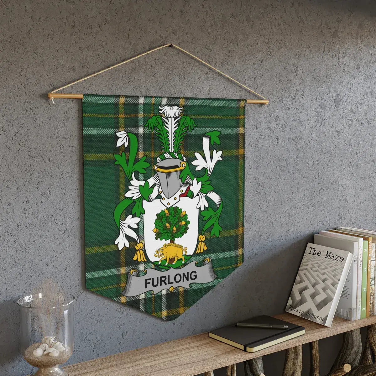Heraldic Furlong Family Crest Wall Hanging Banner product type