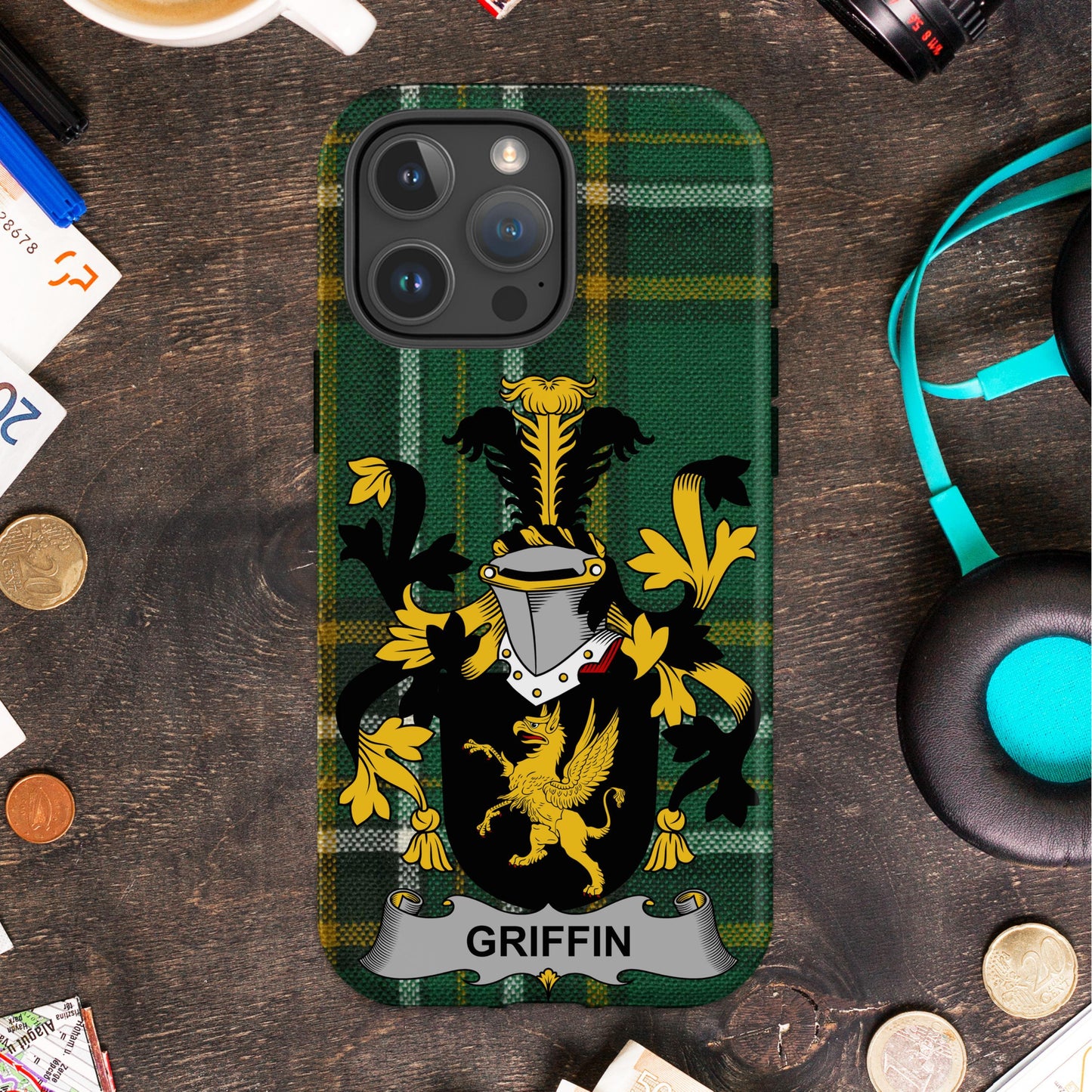 Griffin surname Irish Family Crest Cell Phone Cover - Celtic Ancestry Gifts