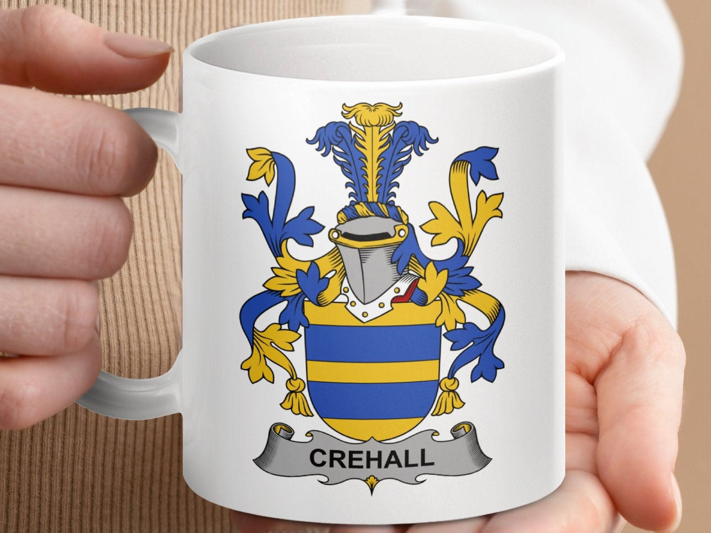 Crehall Surname Irish Family Crest Mug - Celtic Ancestry Gifts
