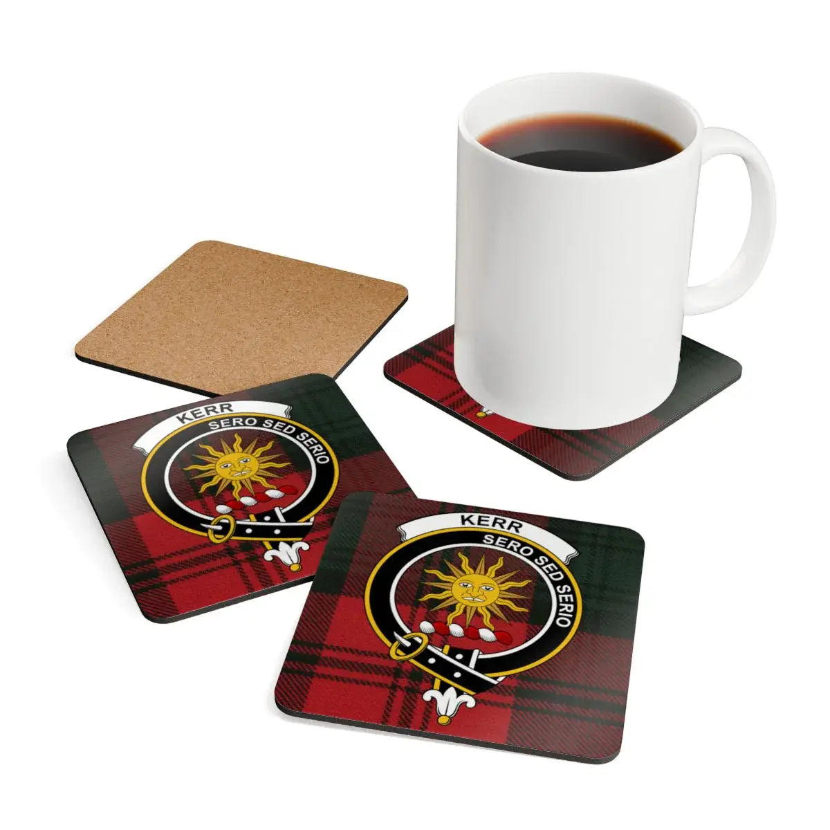 Kerr Sero Sed Serio Red and Black Plaid Coaster product