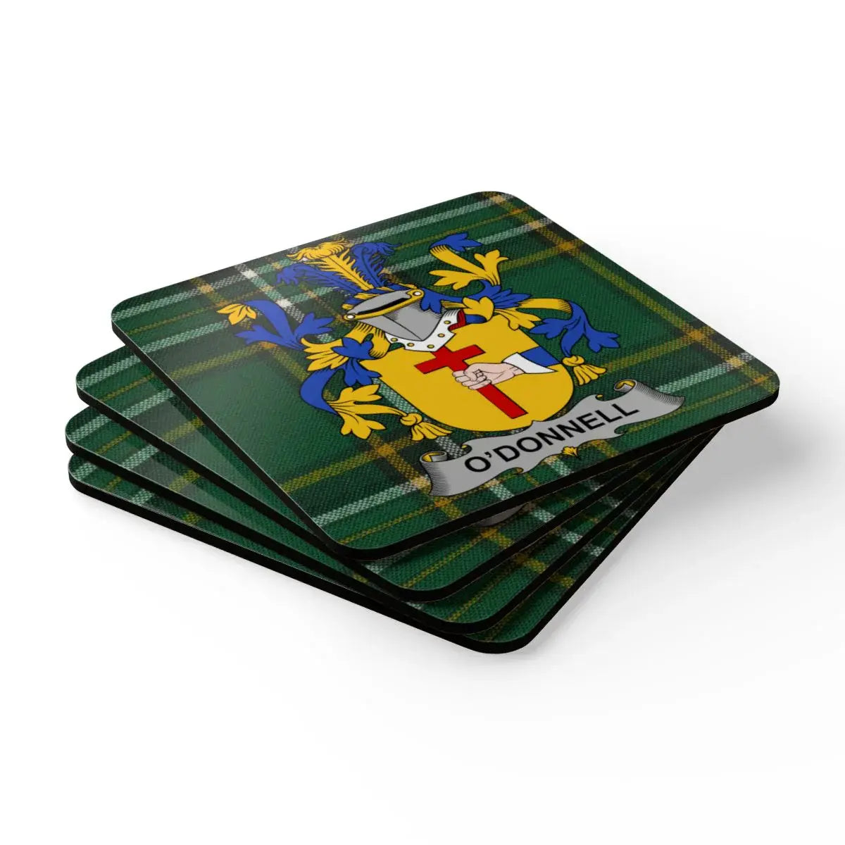 O'Donnell Family Crest Plaid Coasters Set product type