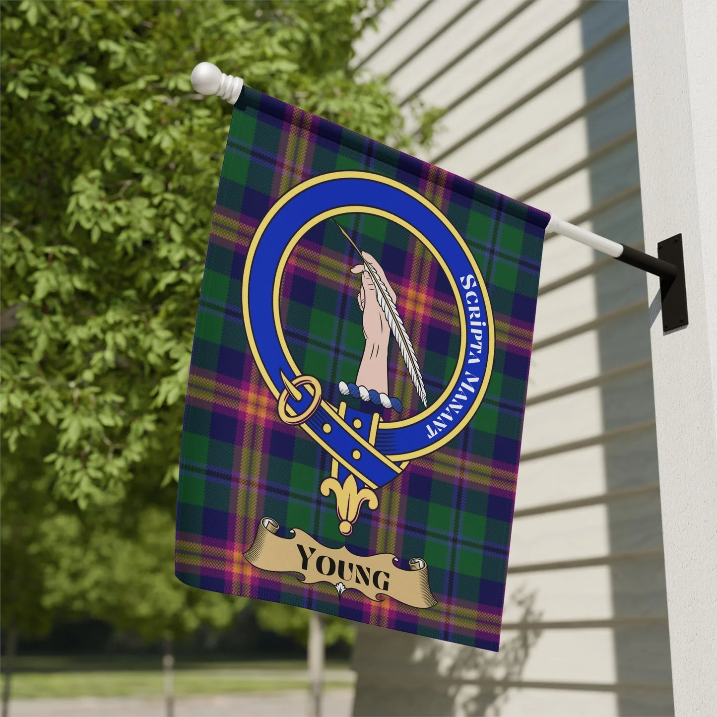 Custom Family Crest Tartan Garden Flag product