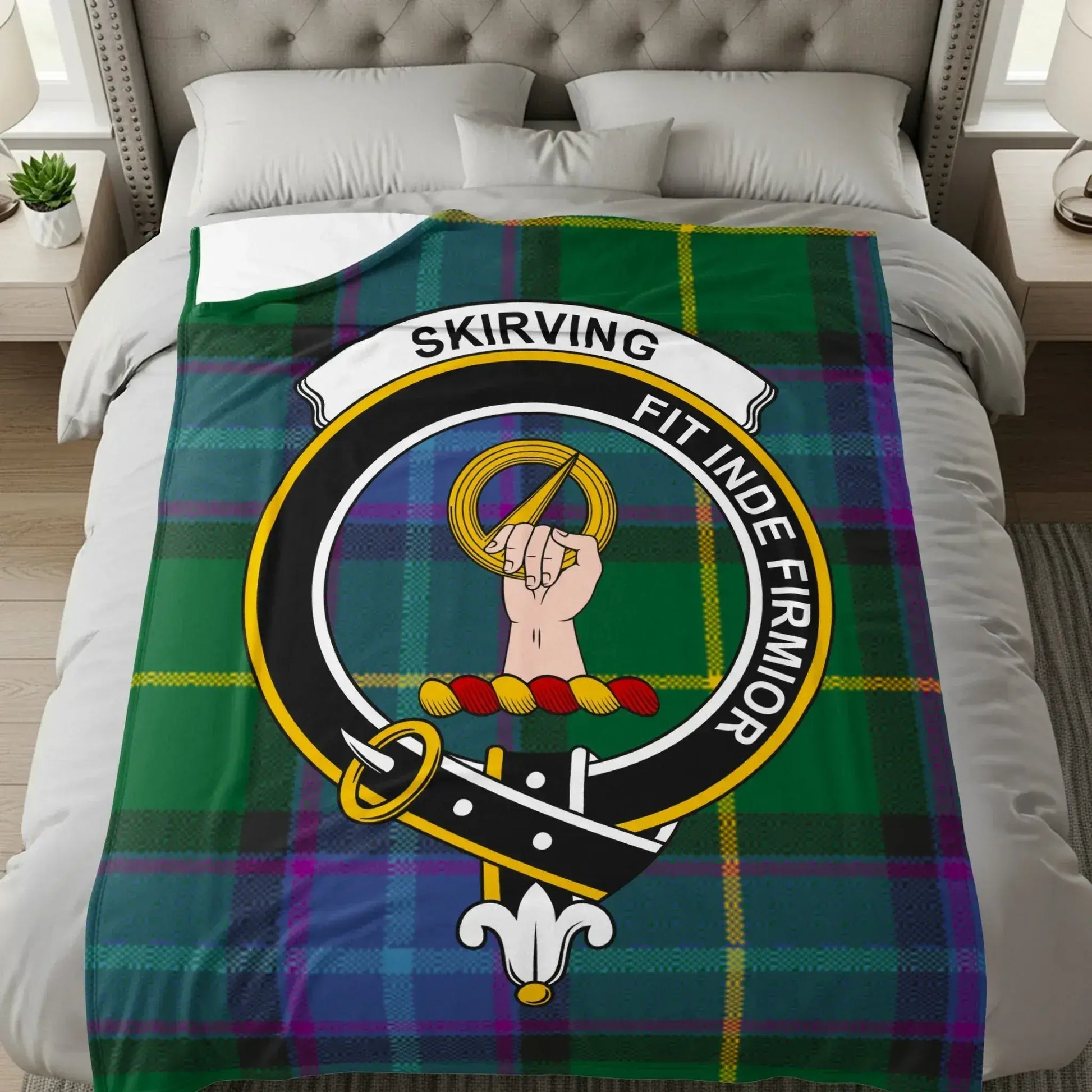 Skirving Fit Inde Firmior Clan Tartan Emblem product type