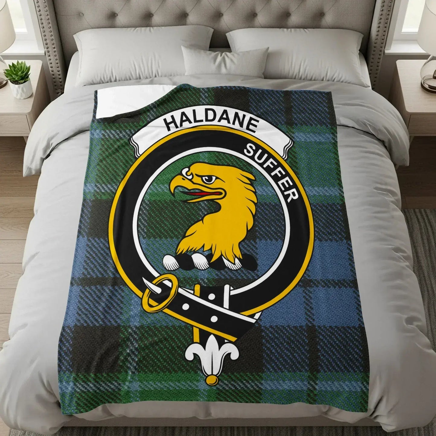Haldane Suffer Eagle Emblem Tartan Blanket product type