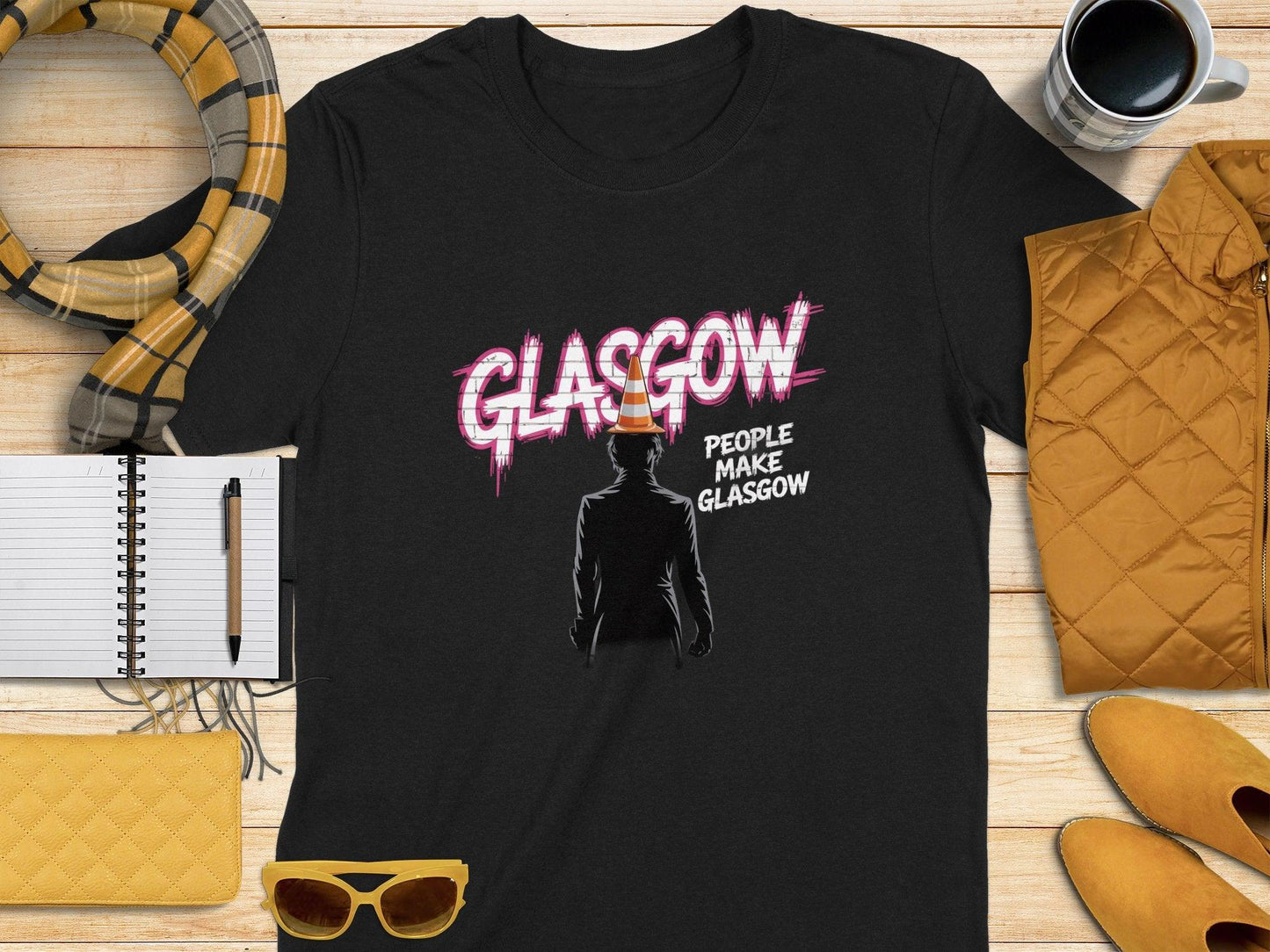 Glasgow People Make Glasgow Silhouette Art T-Shirt - Celtic Ancestry Gifts