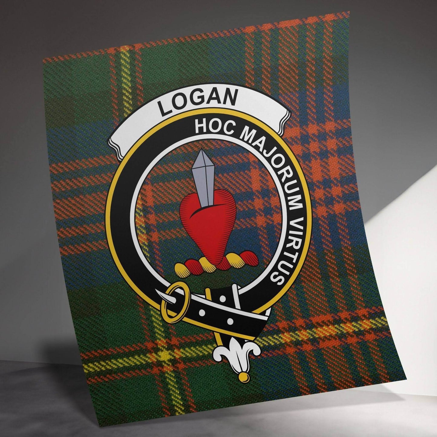 Logan Scottish Clan Crest Tartan Poster Canvas Wrap - Celtic Ancestry Gifts