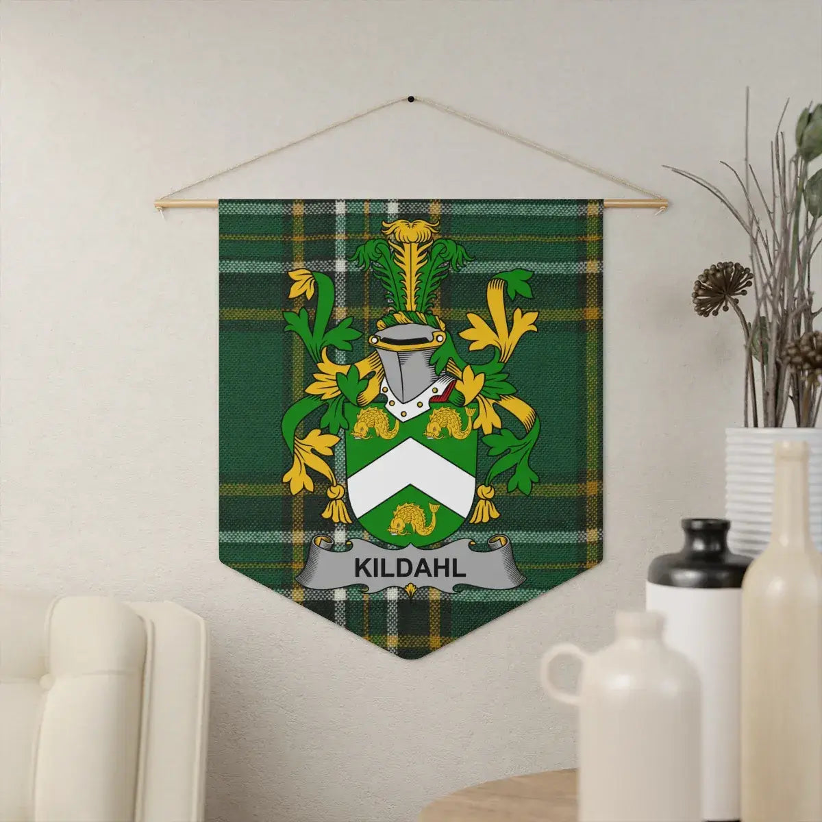 Personalized Kildahl Family Crest Wall Banner product type