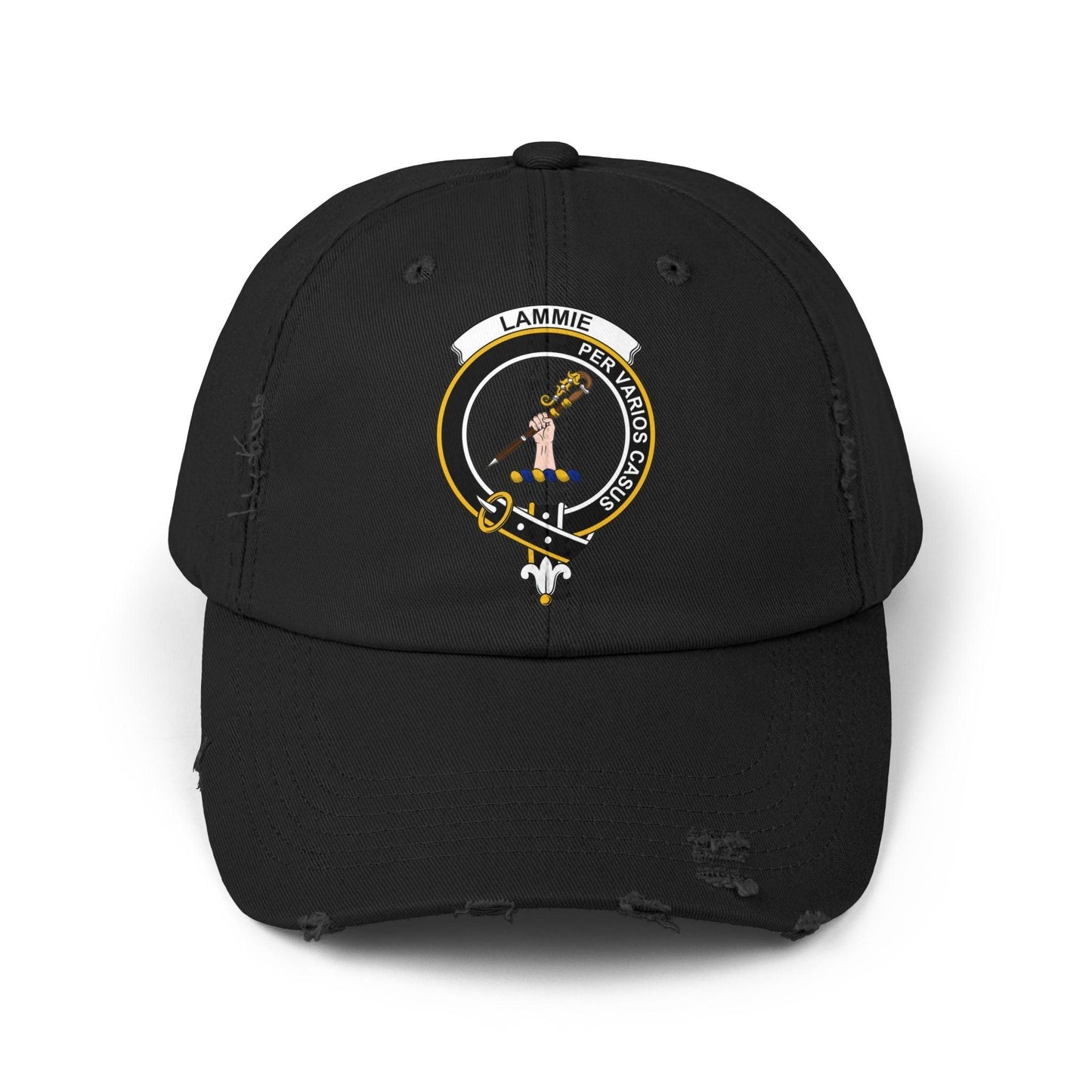 Lammie Clan Crest Scottish Distressed Baseball Cap - Celtic Ancestry Gifts