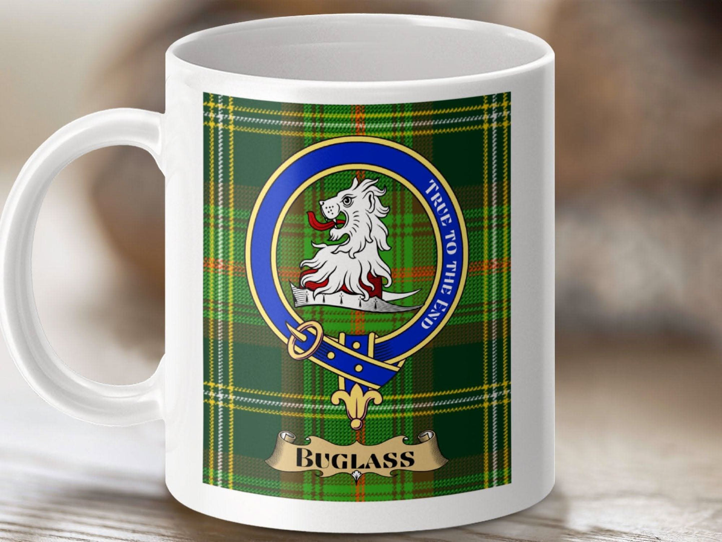Clan Buglass Green Tartan Crest Mug Unique Gift product