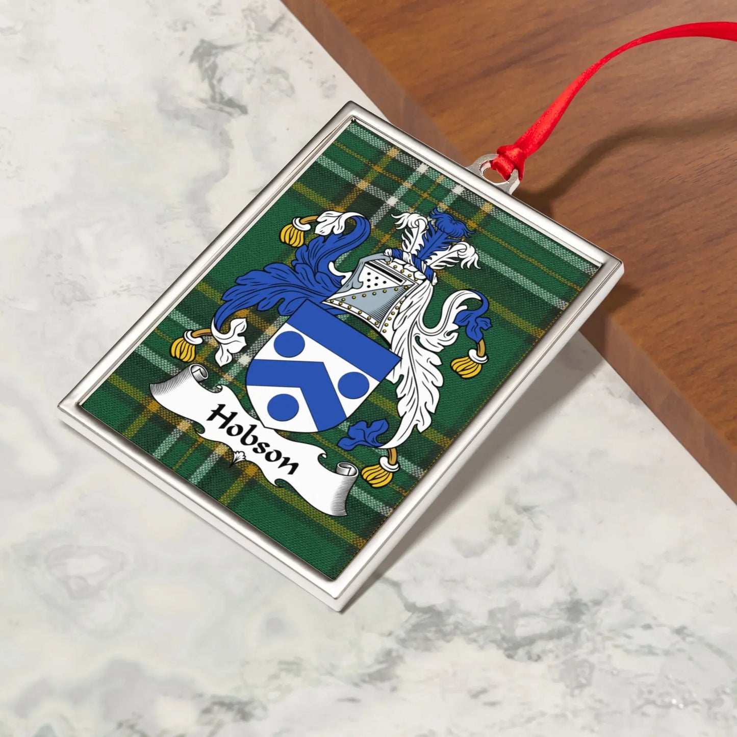 Hobson Tartan Shield Hanging Rectangle Ornament product