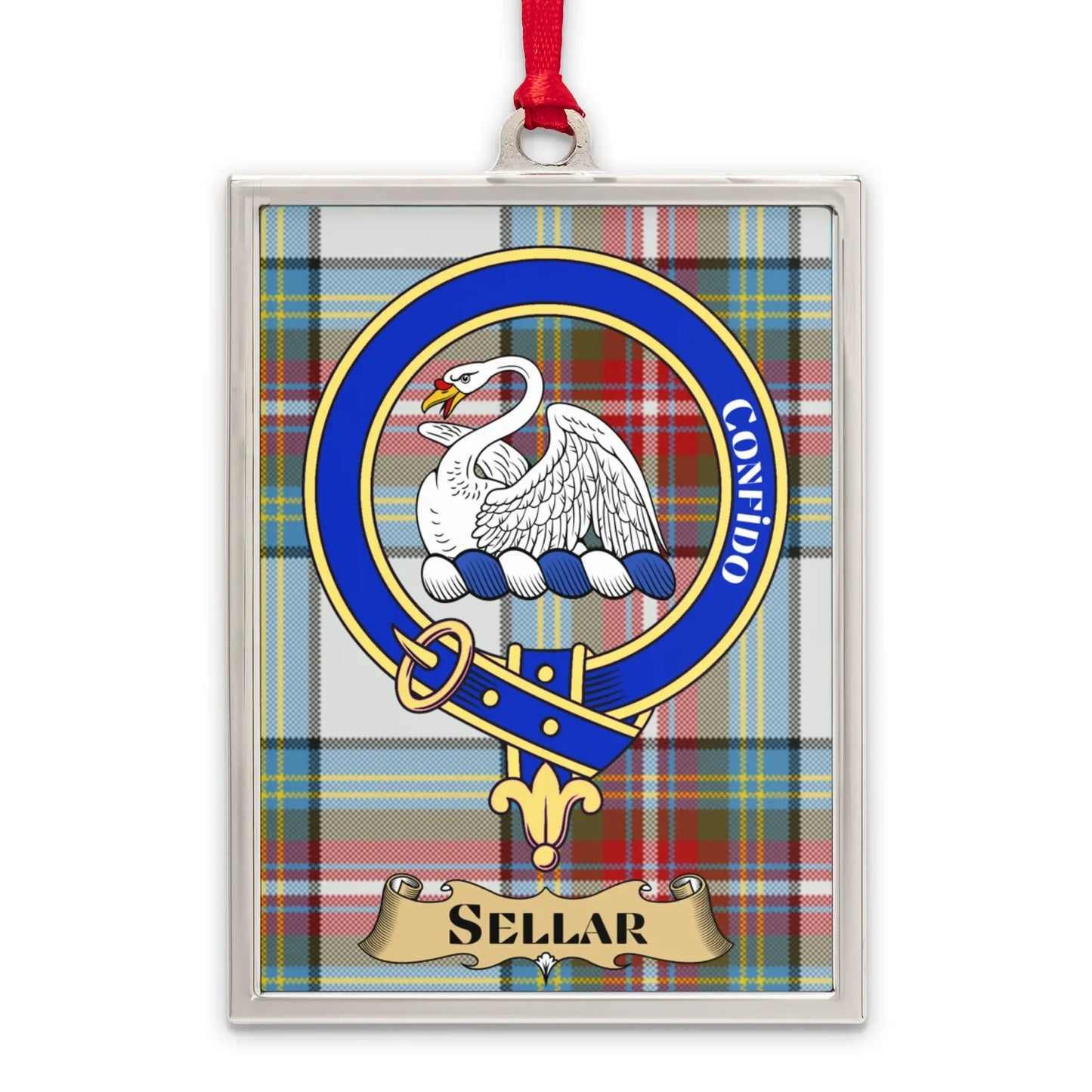 Sellar Clan Crest Badge Tartan Background product