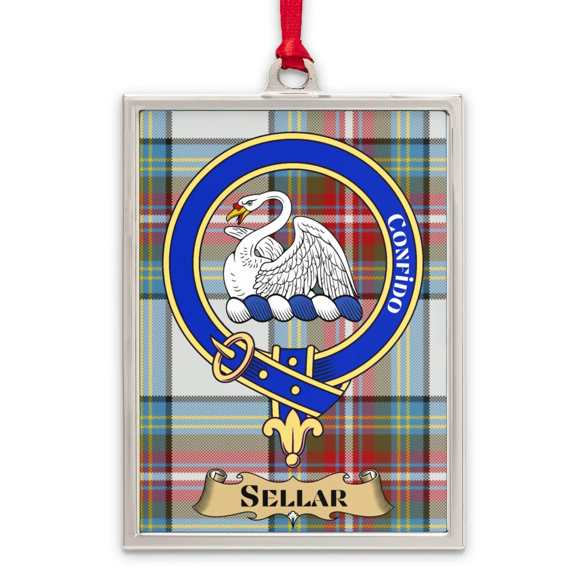 Sellar Clan Crest Badge Tartan Background product