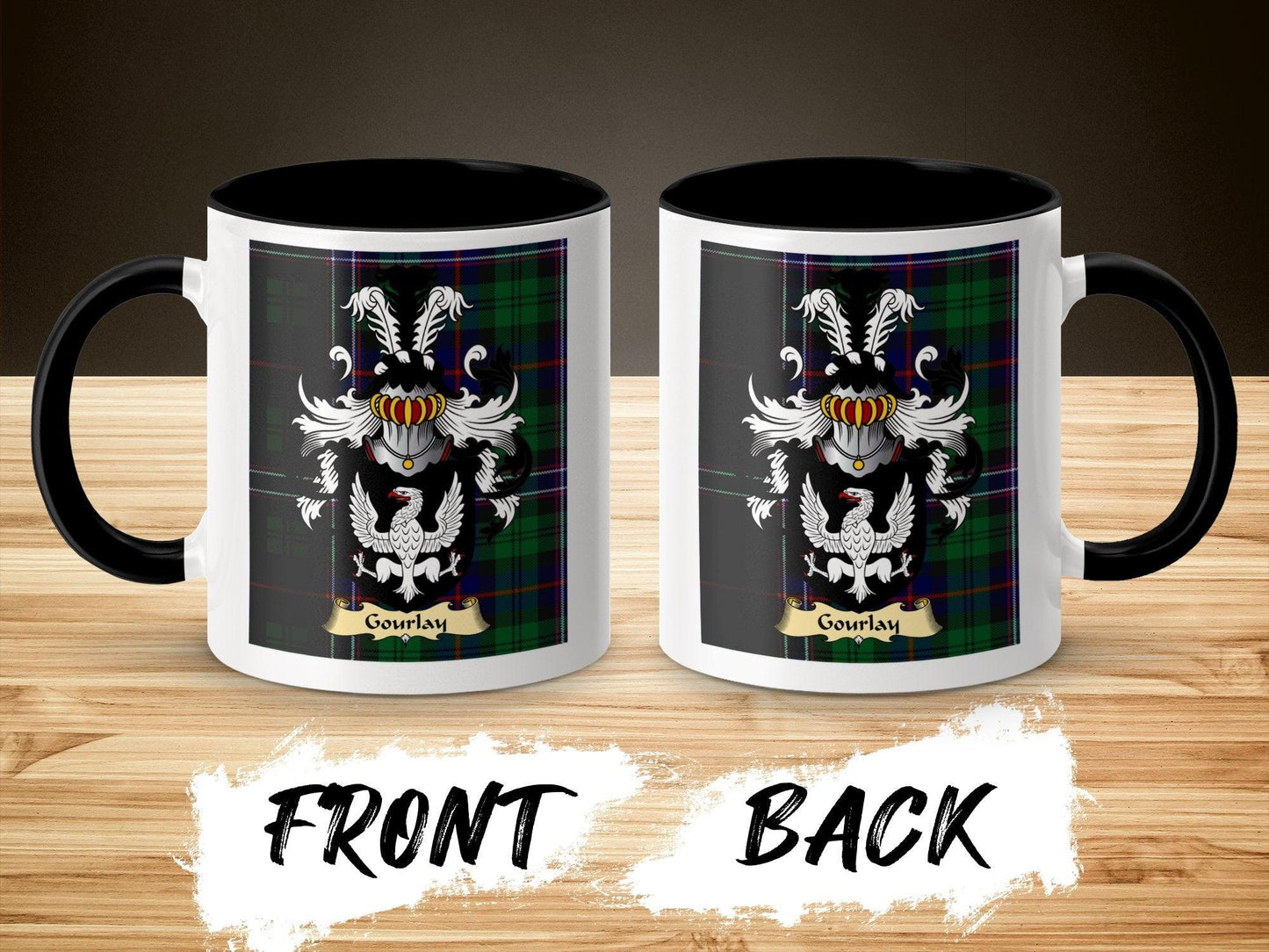 Gourlay Clan Surname Coat Of Arms Scottish Mug - Celtic Ancestry Gifts