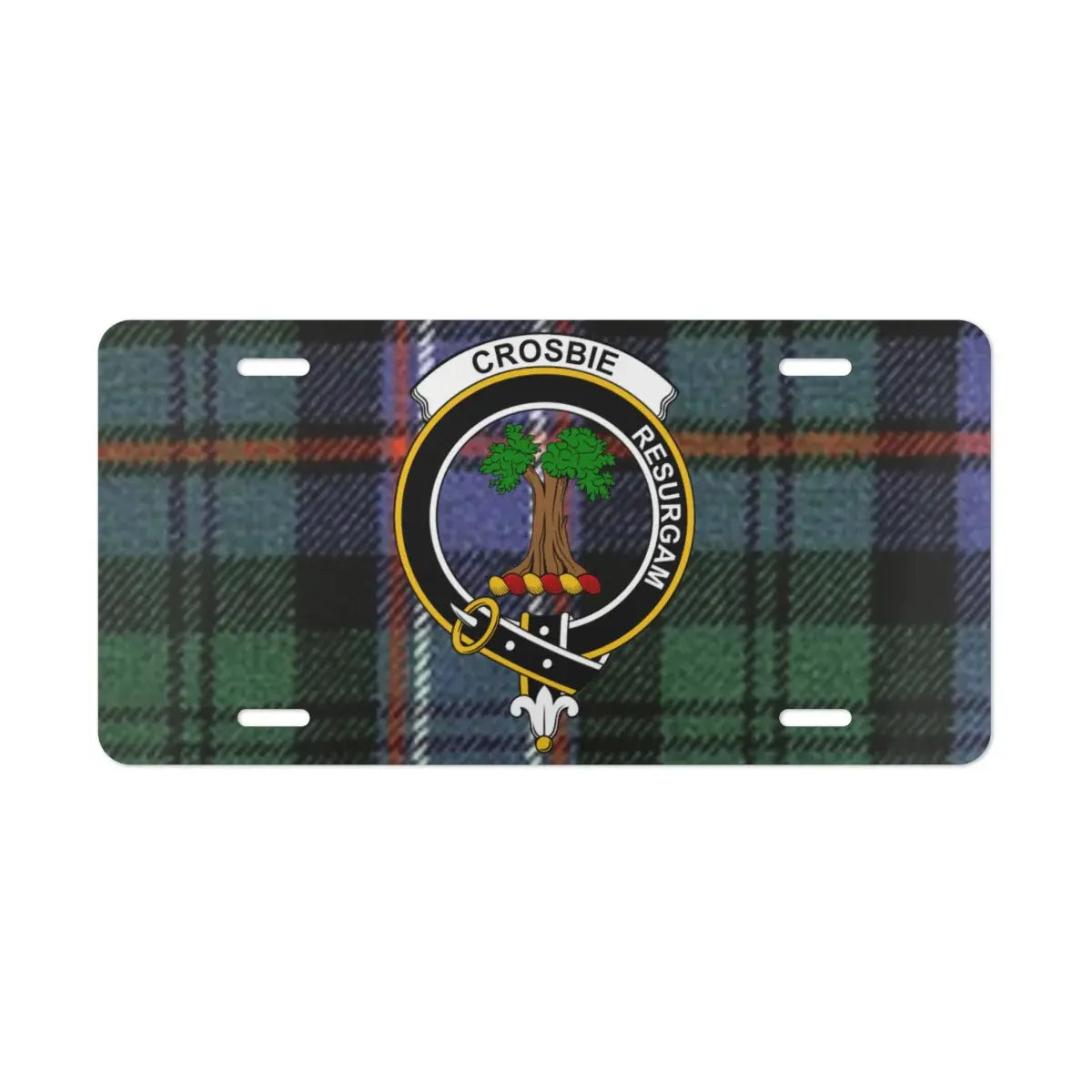 Crosbie Resurgam Tartan Design License Plate product