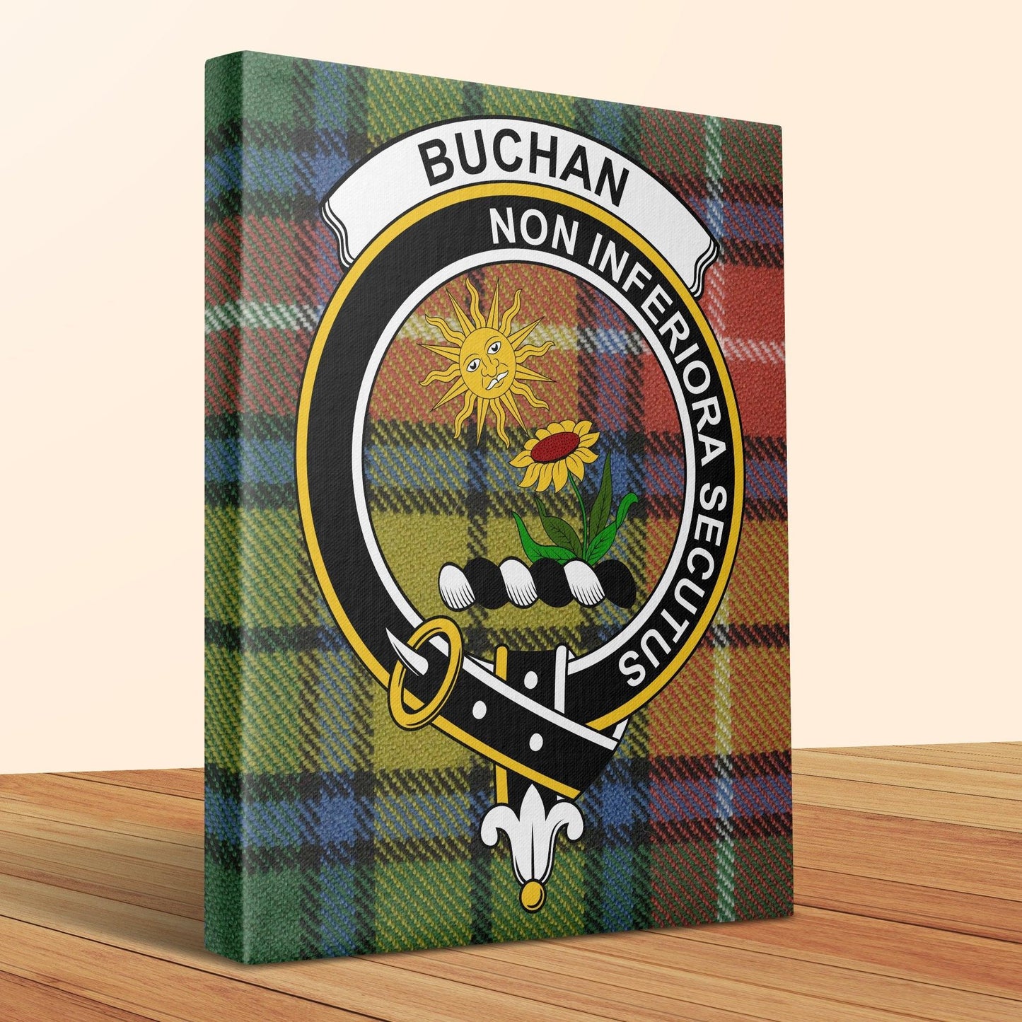 Buchan Scottish Tartan Crest Canvas - Celtic Ancestry Gifts