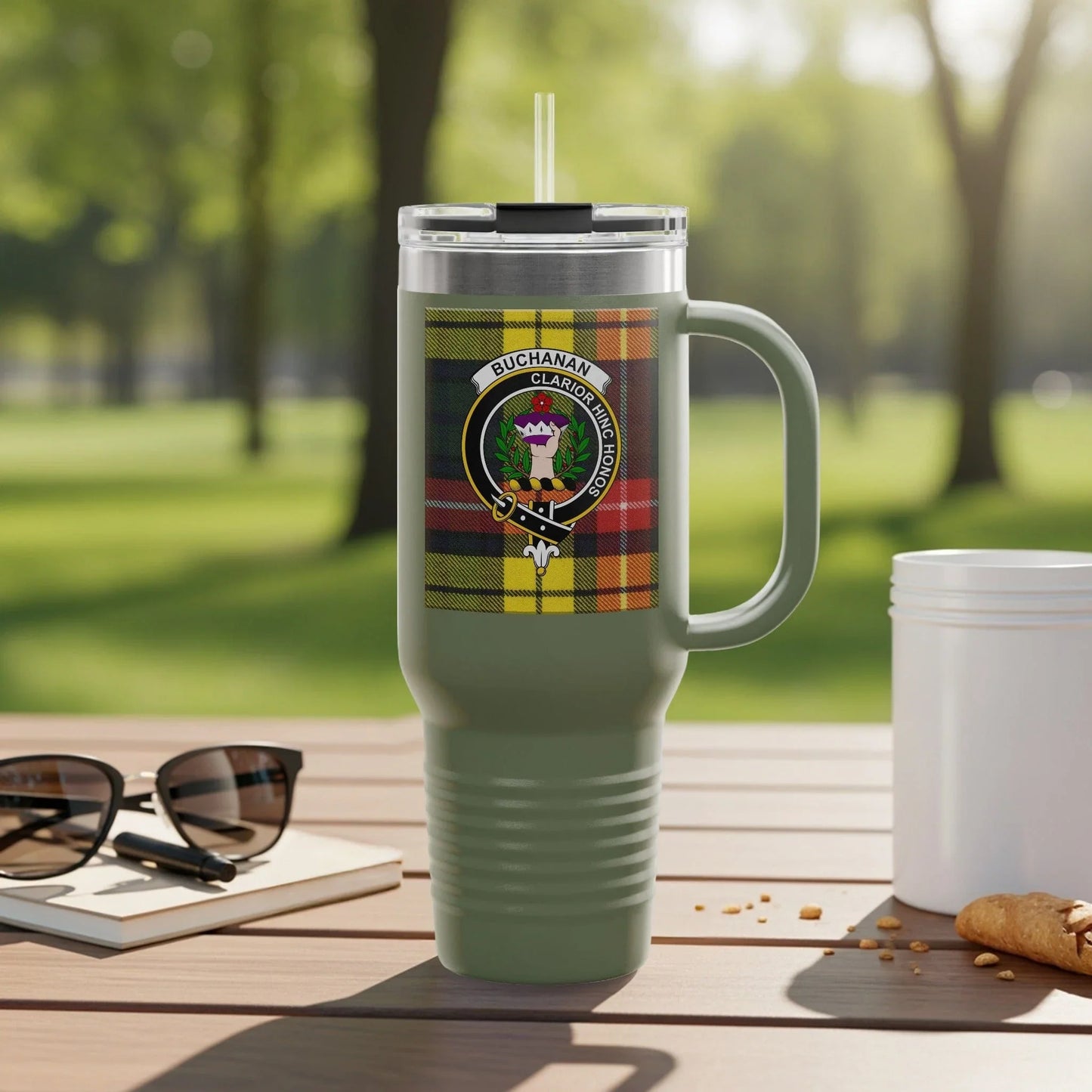 Customizable Clan Buchanan Tartan Travel Mug product type