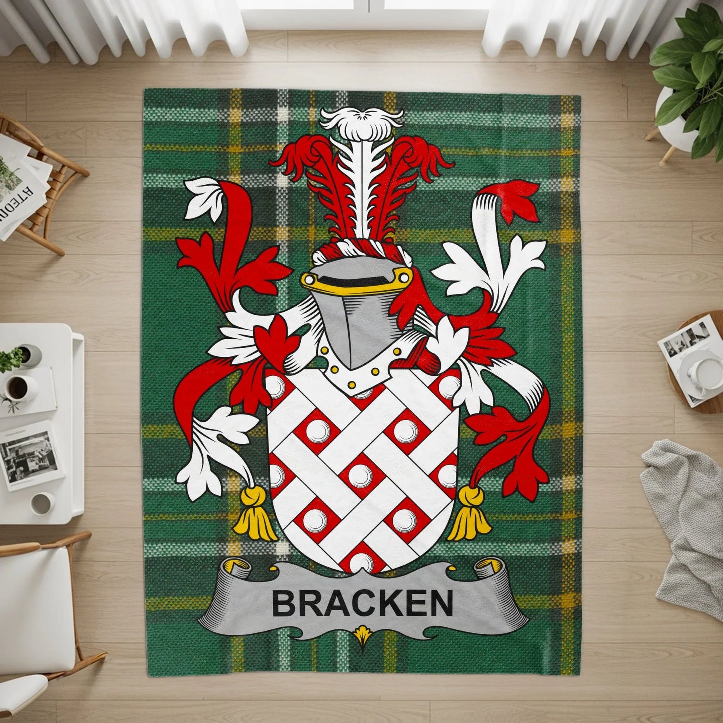 Bracken Family Crest Plaid Pattern Rug product
