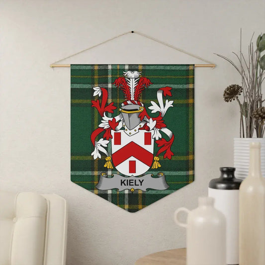 Elegant Family Crest Banner Tartan Print product