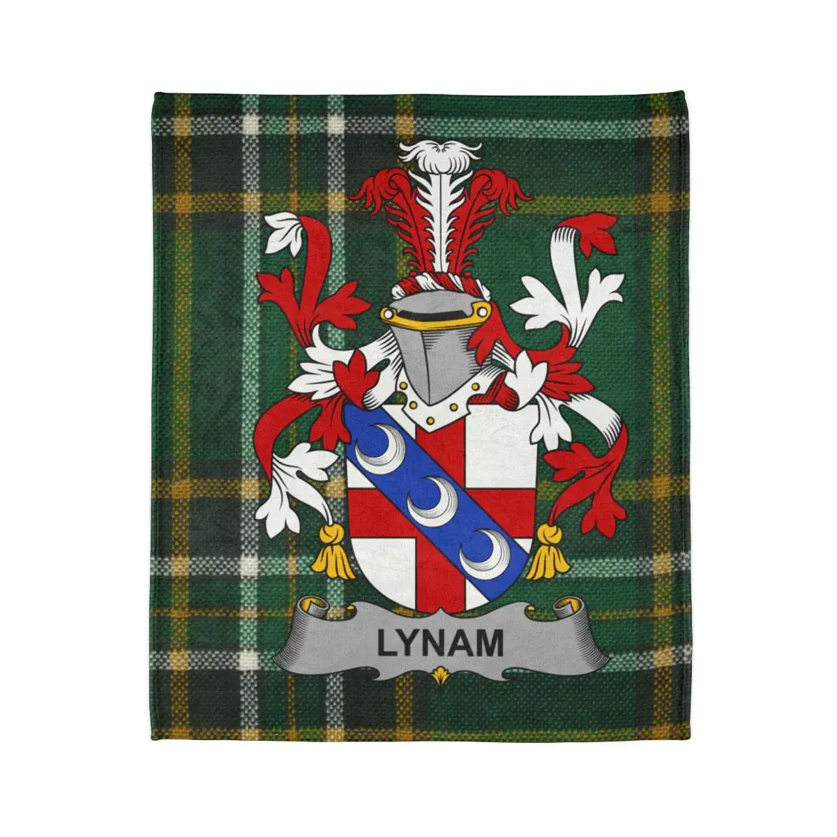 Custom Family Crest Plaid Blanket Personalized product