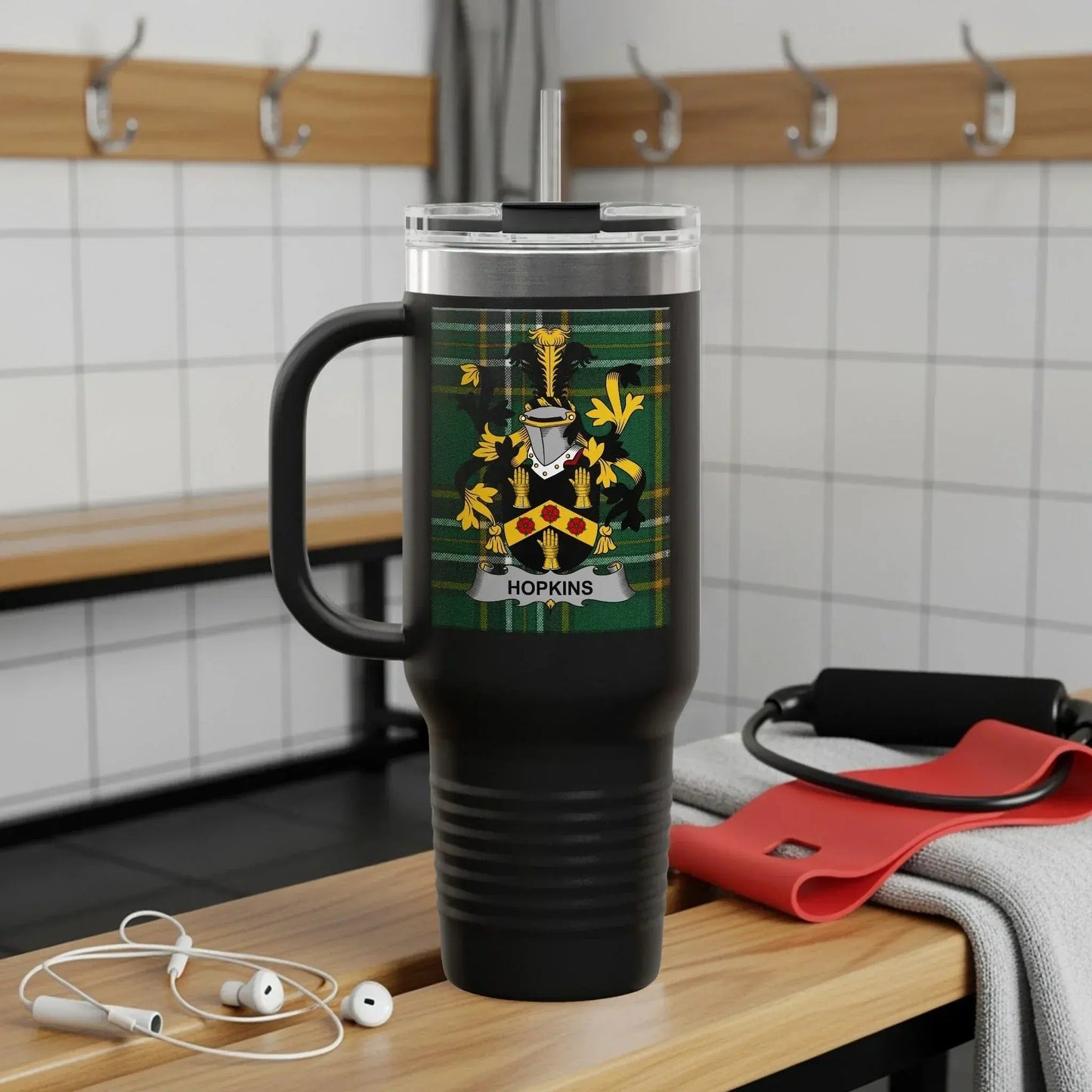 Family Crest Insulated Tumbler with Handle product type