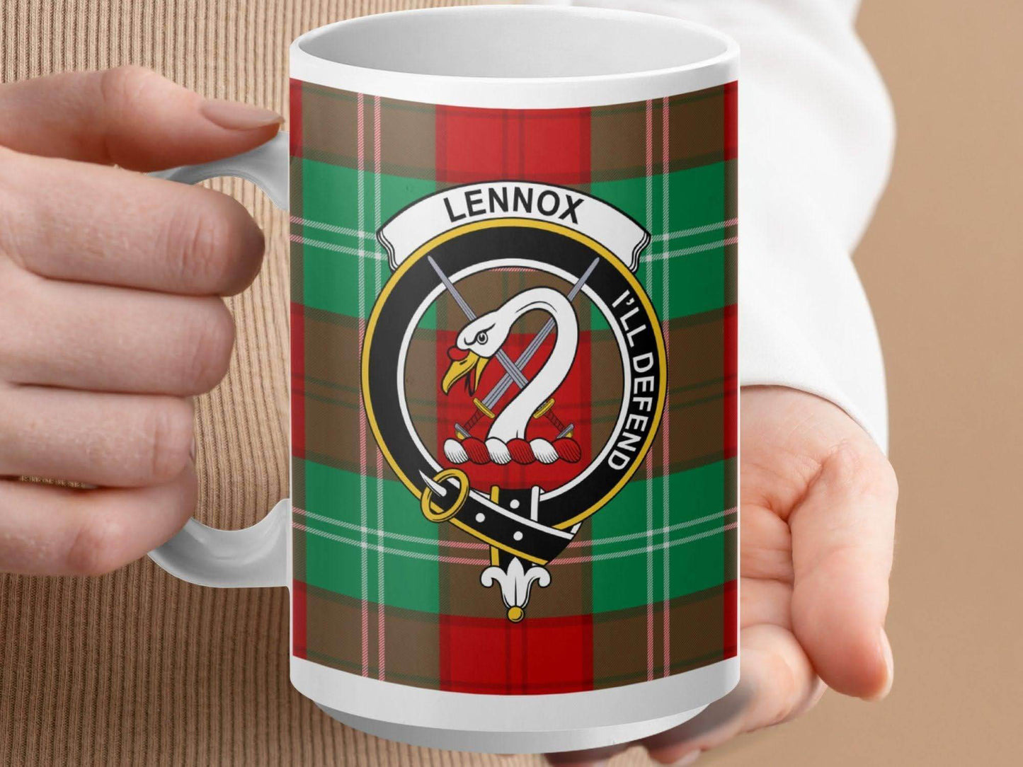 Clan Lennox I'll Defend Tartan Plaid Mug product type