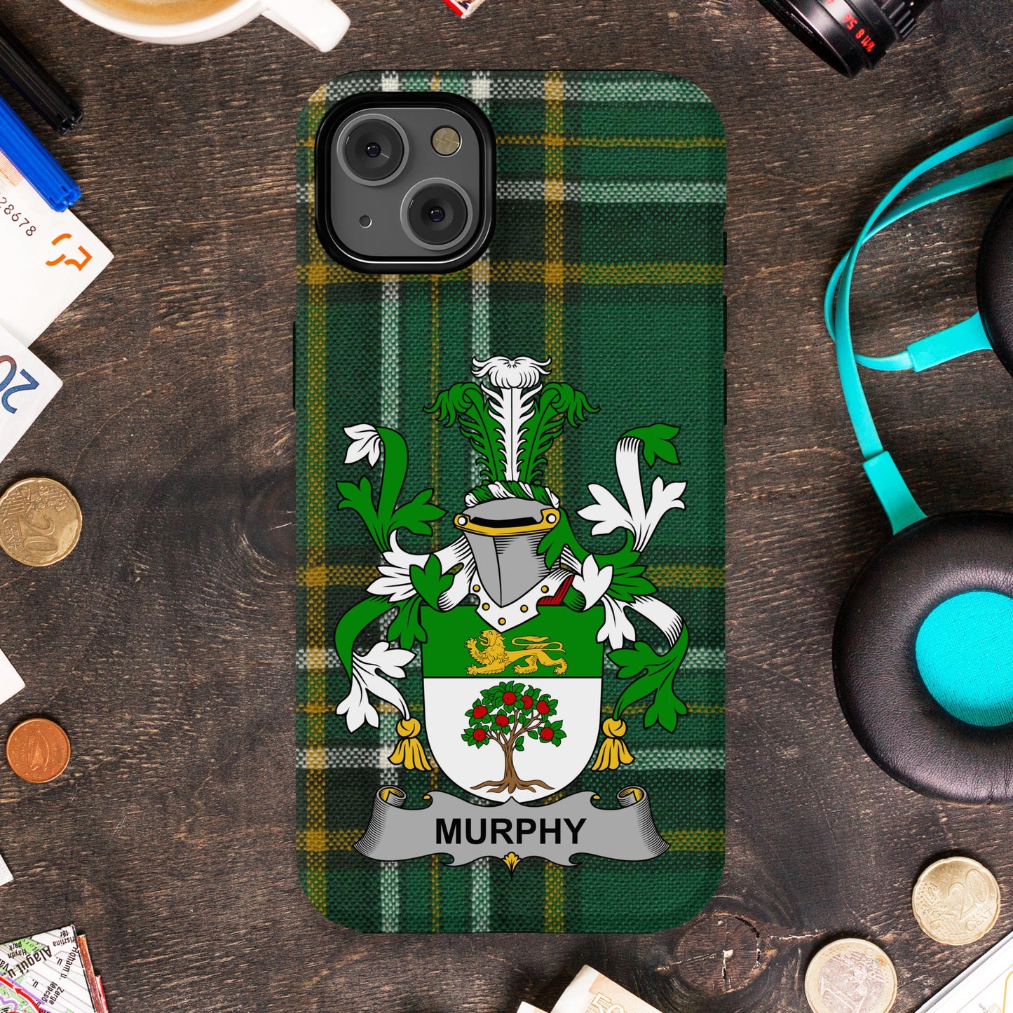 Green Tartan Crest Personalized Phone Case product