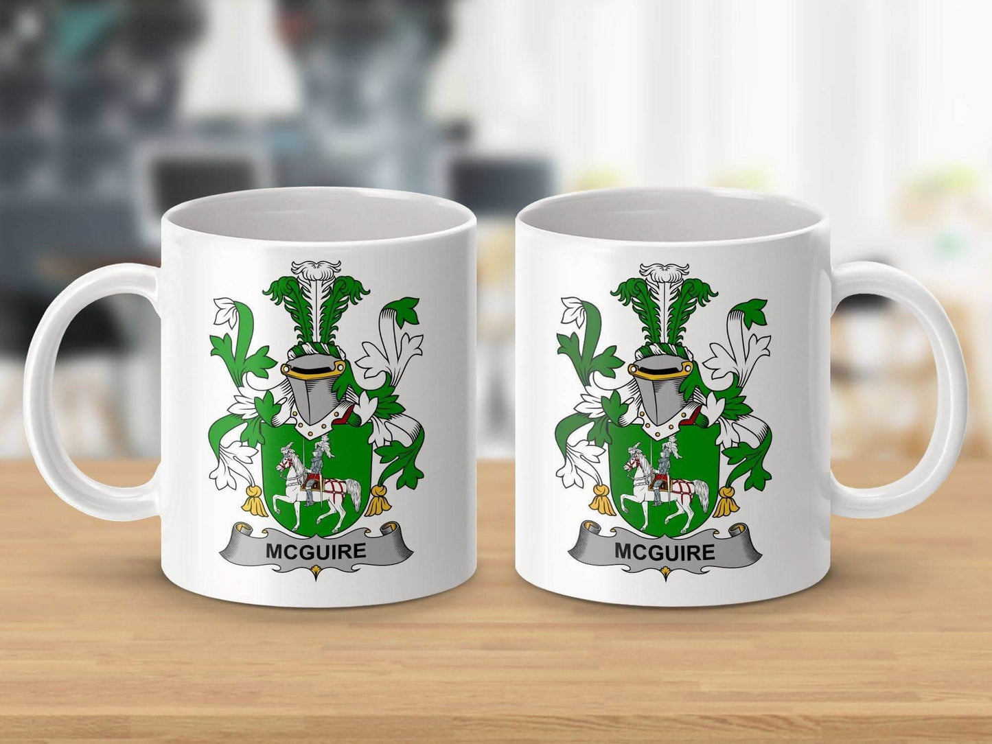 McGuire Surname Irish Family Coat of Arms Mug - Celtic Ancestry Gifts