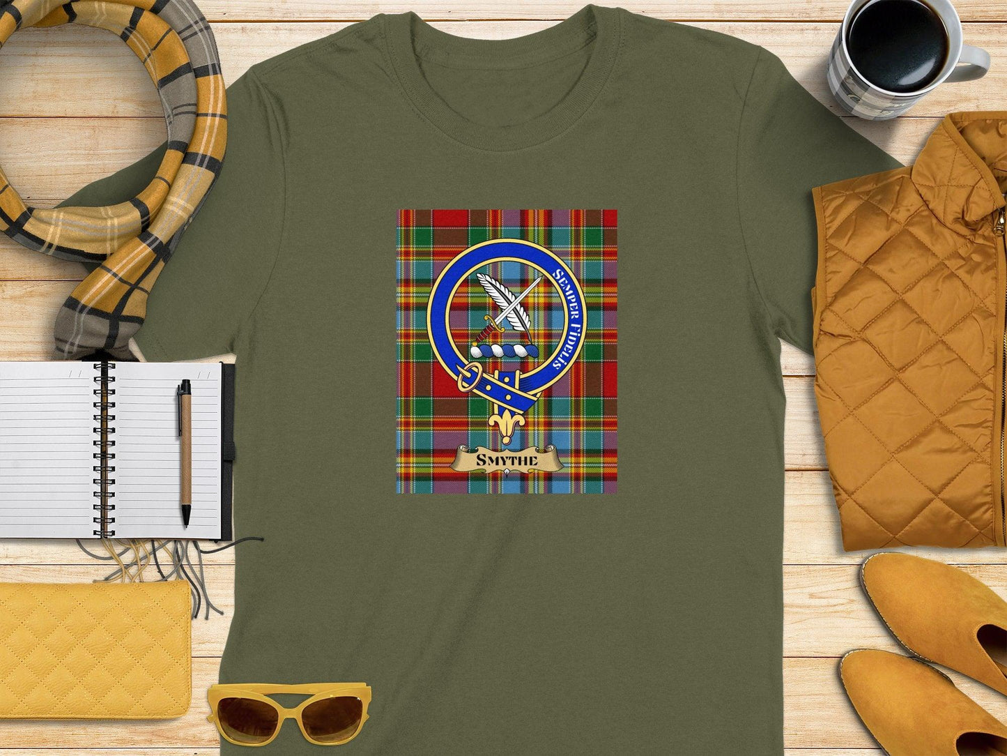 Smythe Family Crest Scottish Tartan T-Shirt - Celtic Ancestry Gifts