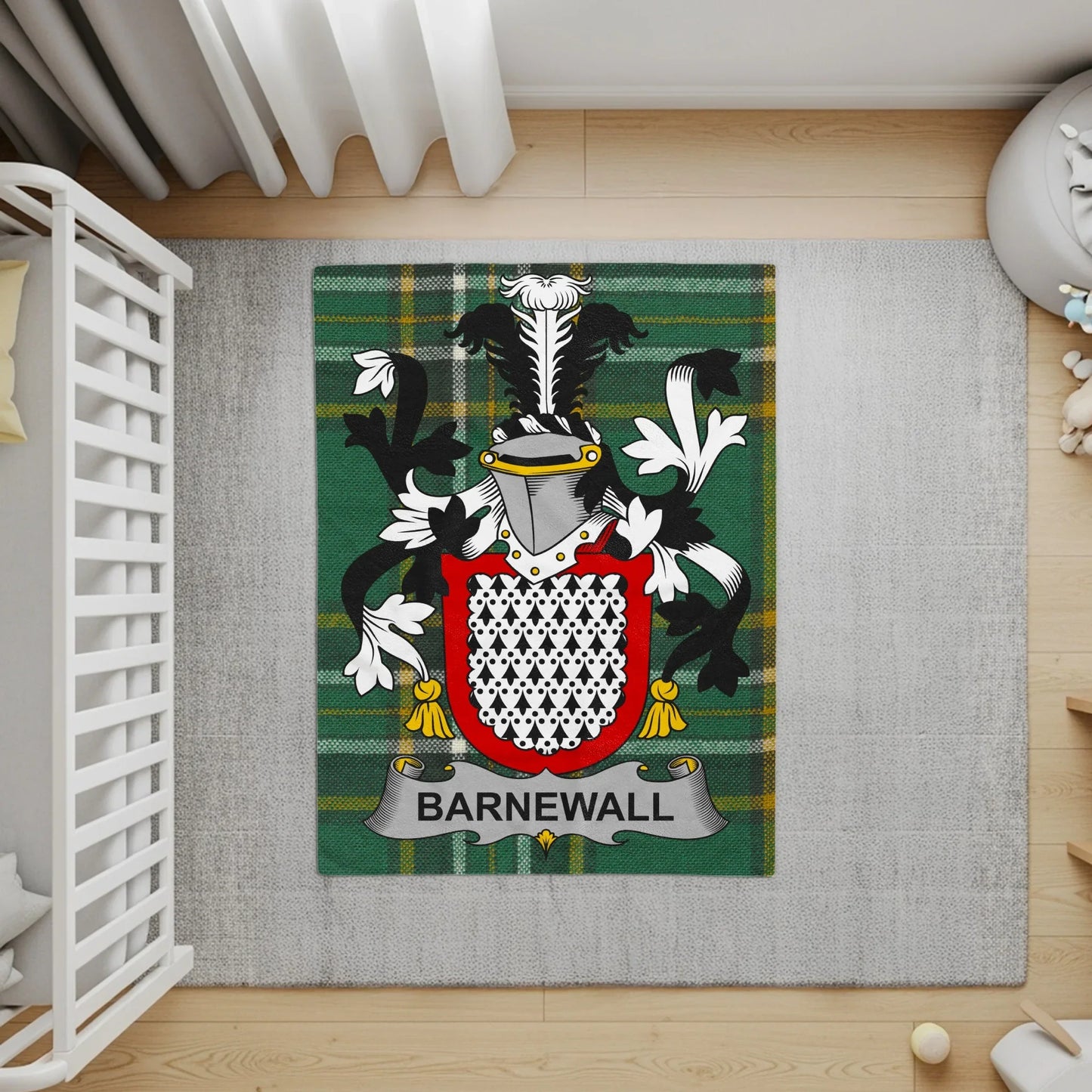 Barnewall Family Crest Plaid Design Area Rug Product