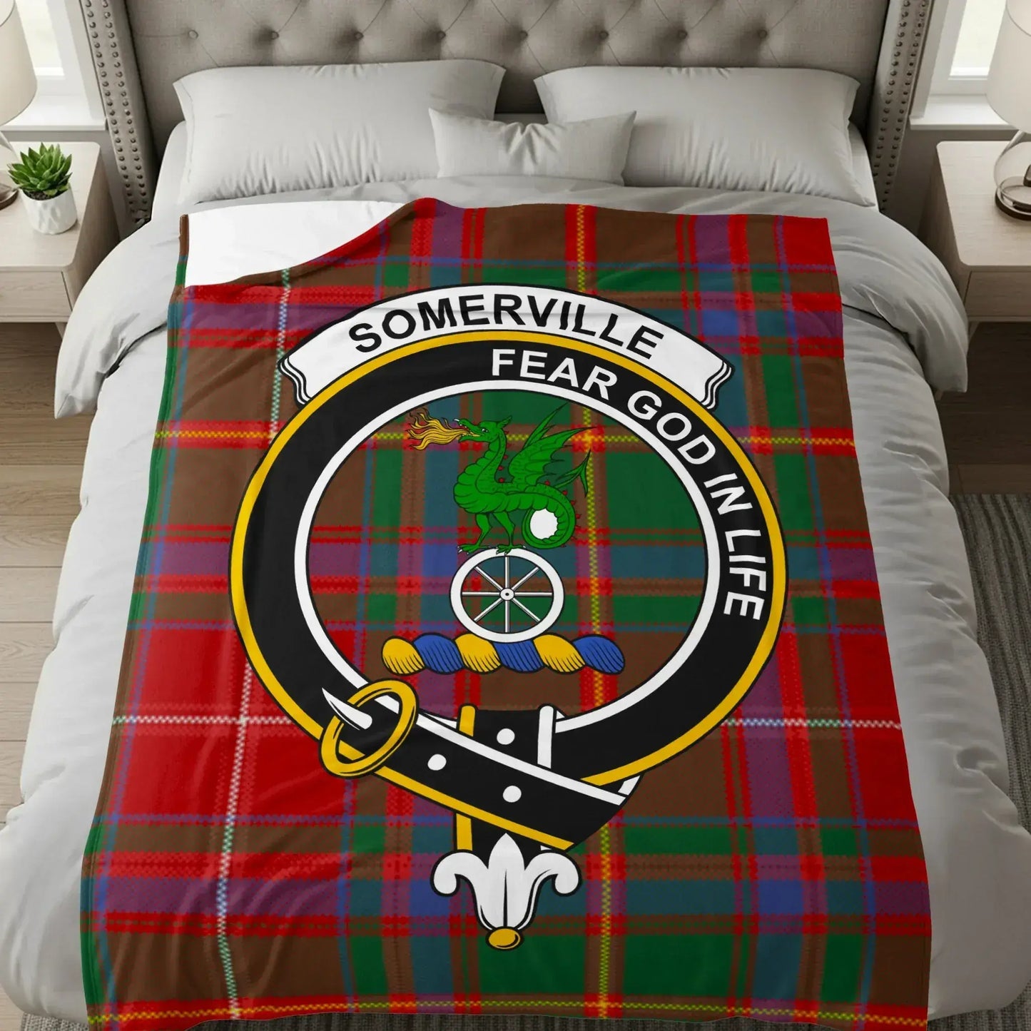 Somerville Fear God In Life Tartan Throw Blanket product