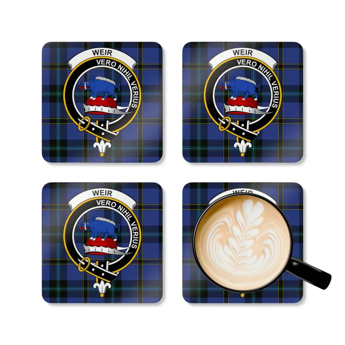 Weir Vero Nihil Verius Tartan Clan Crest Coasters product