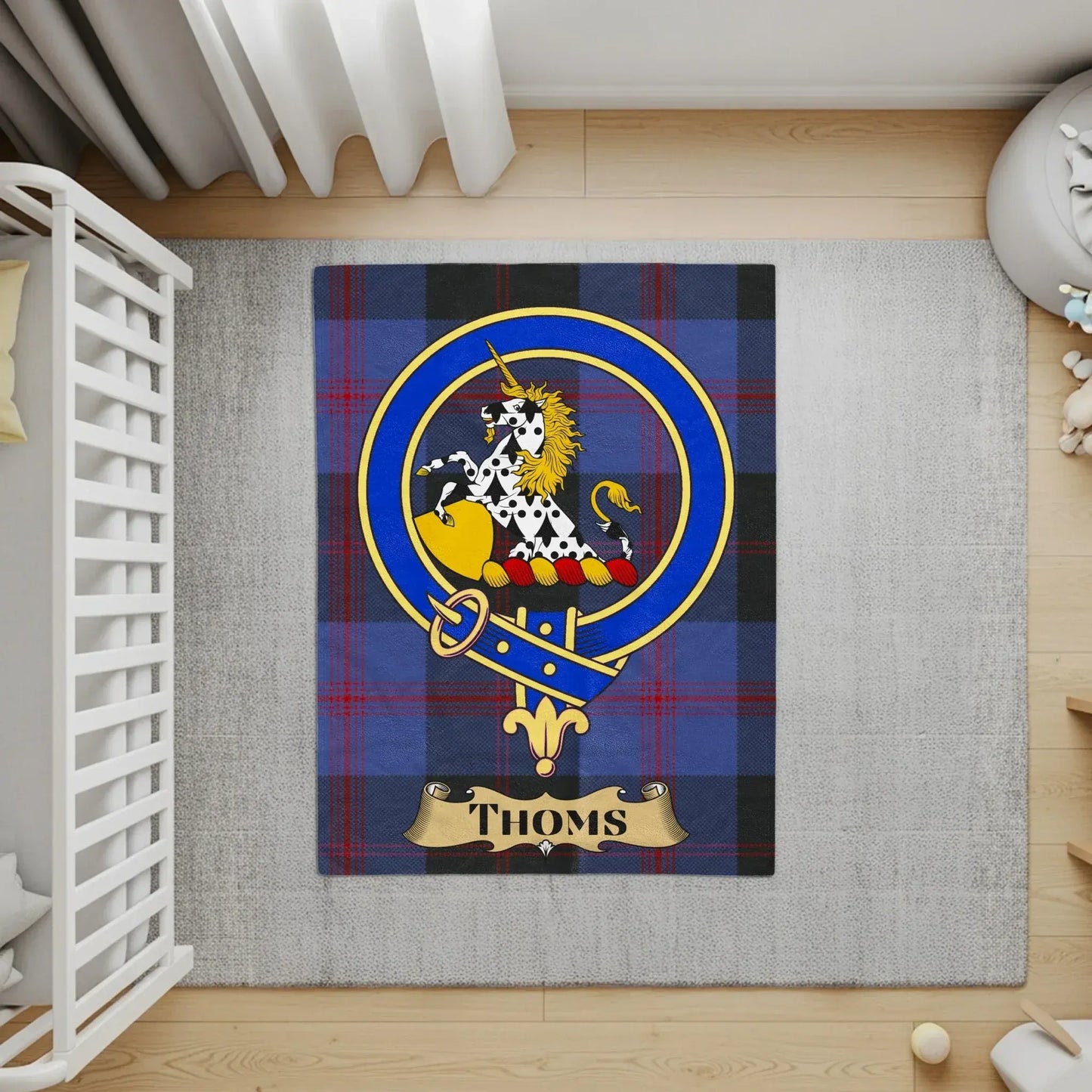 Unique Heraldic Crest Plaid Design Decorative Rug Product