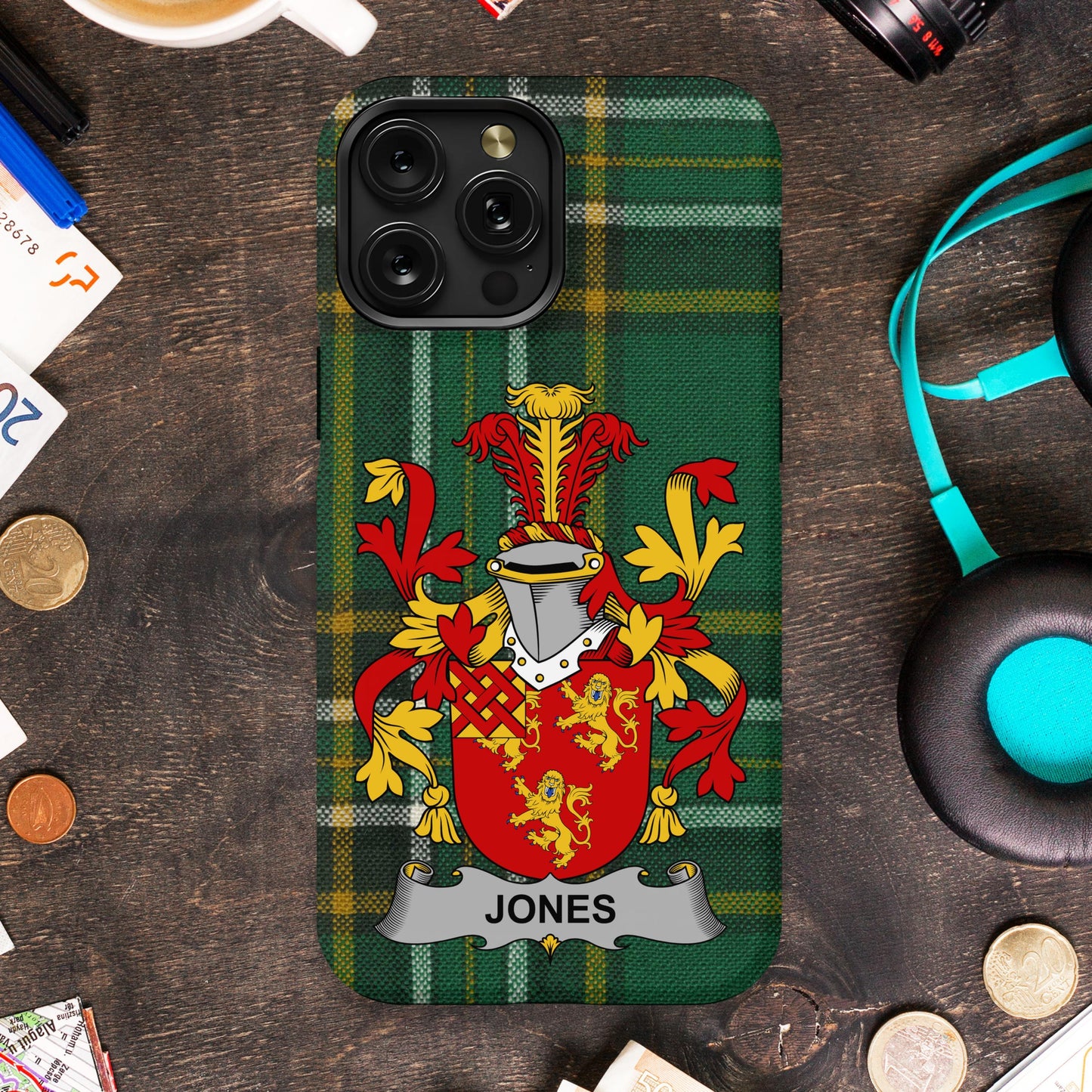 Personalized Family Crest Plaid Phone Case product