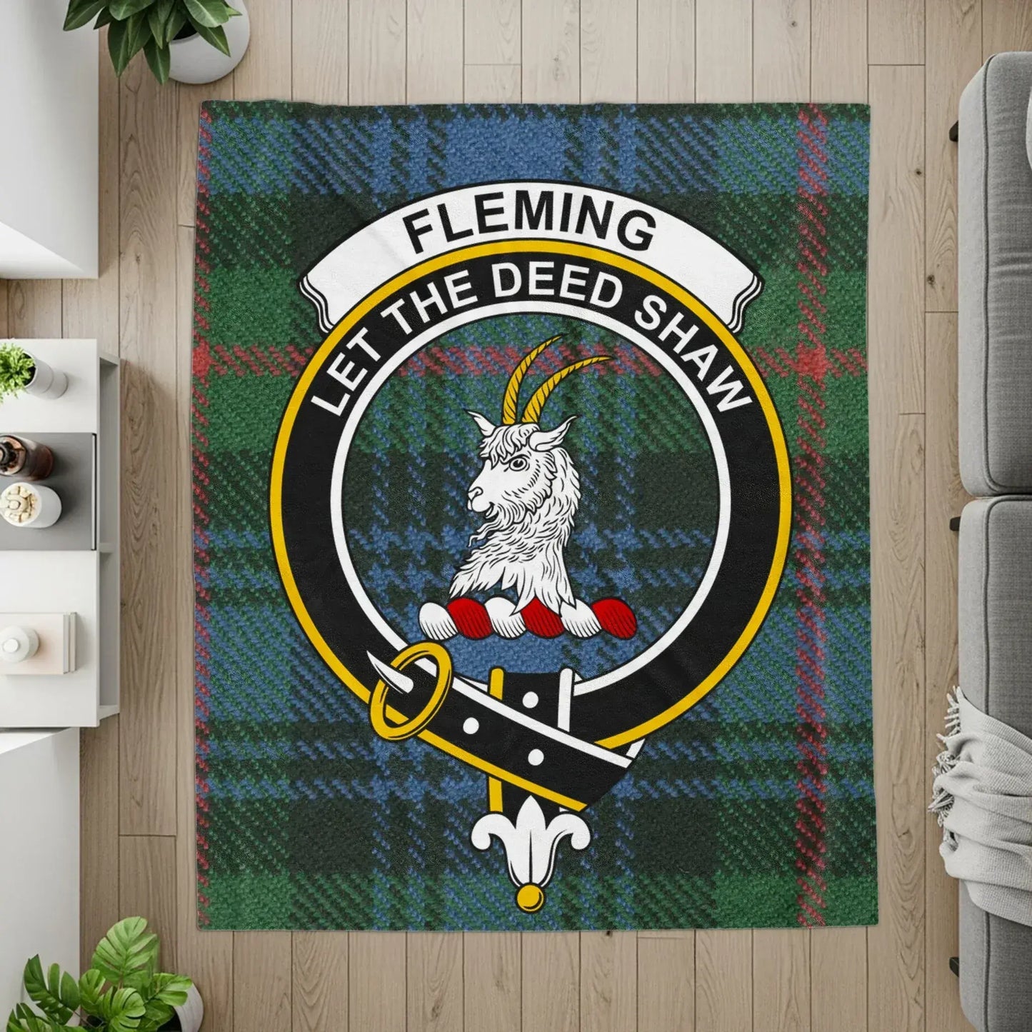Fleming Let The Deed Shaw Tartan Blanket product type