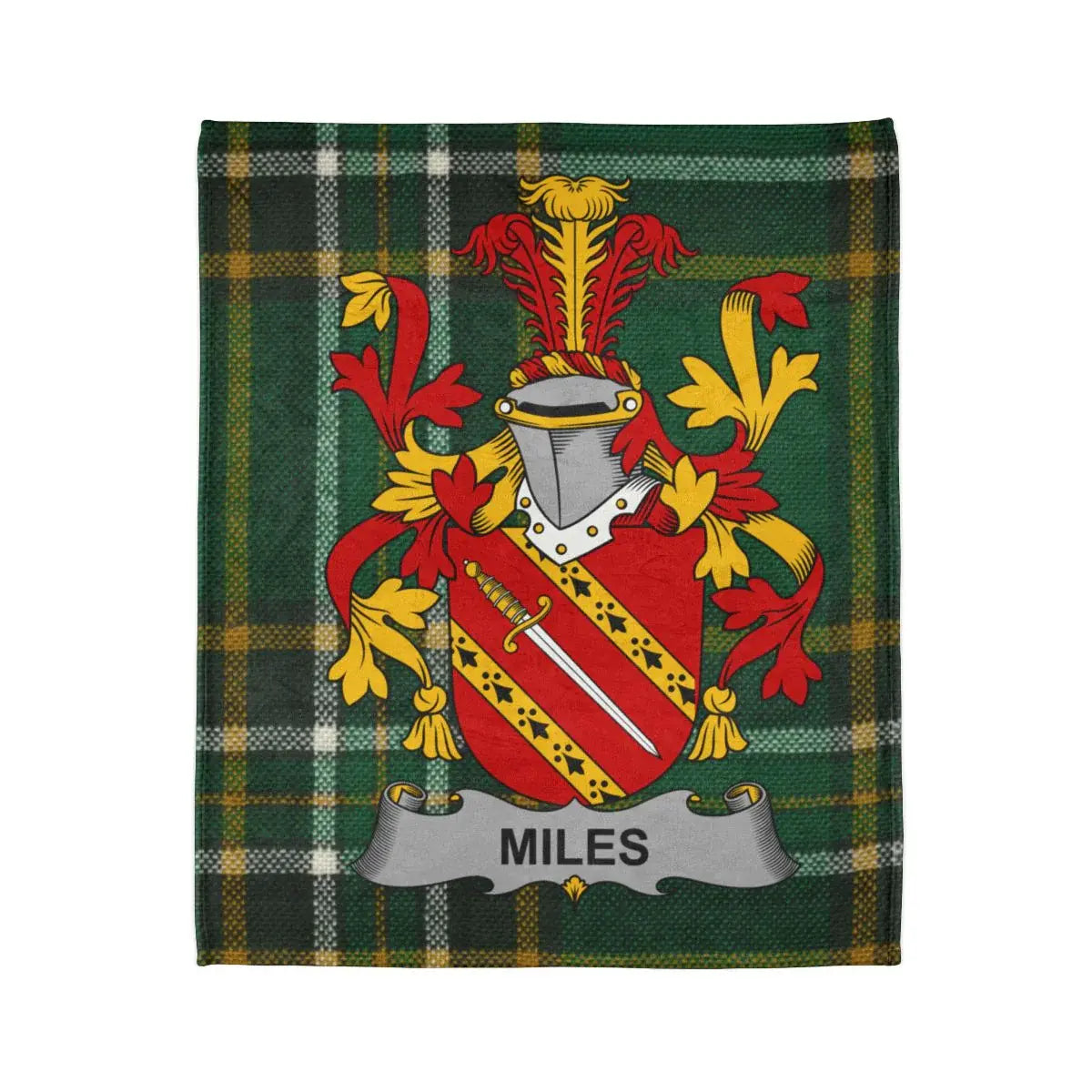 Custom Family Crest Green Tartan Throw Blanket product