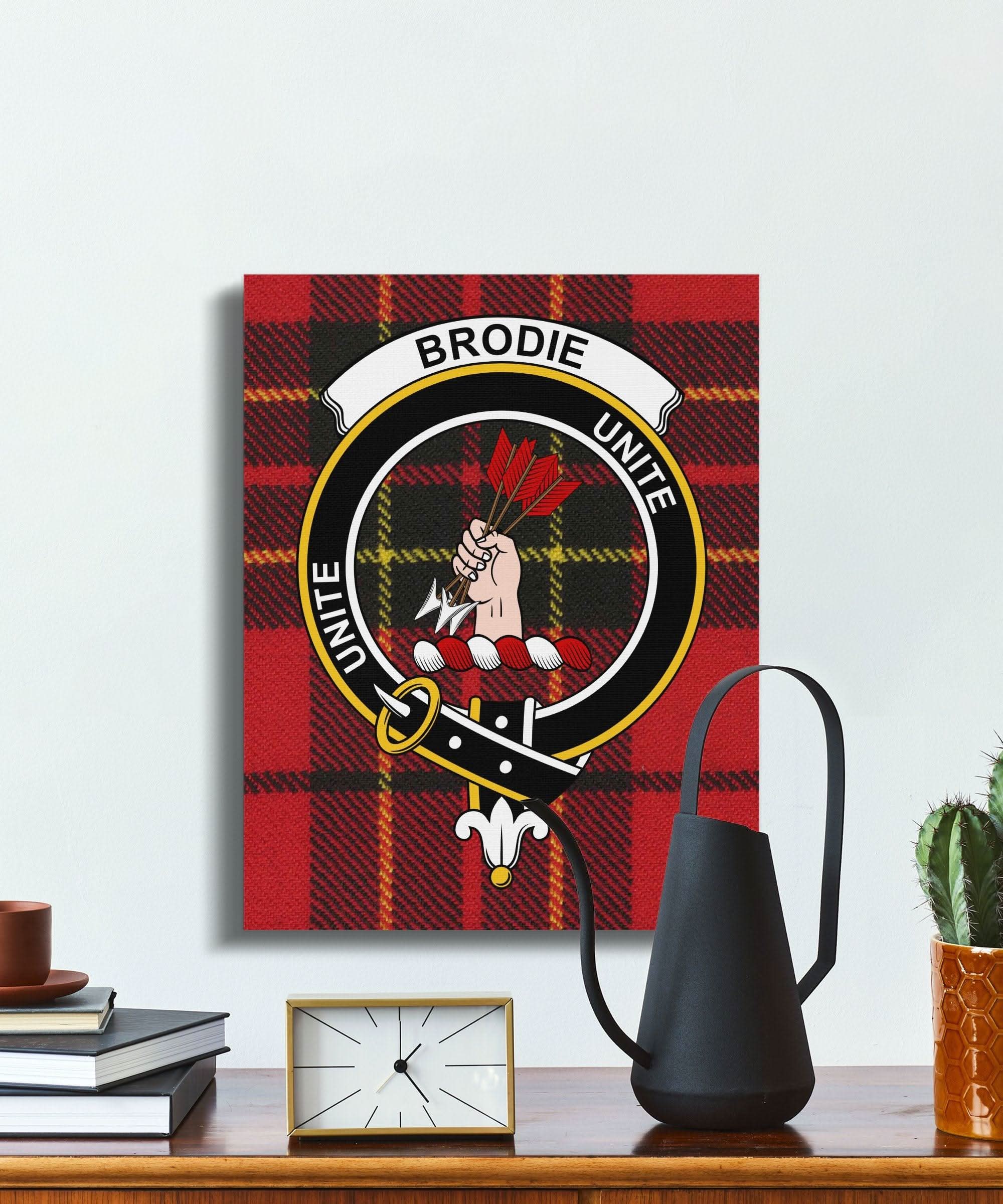 Brodie Scottish Tartan Crest Canvas - Celtic Ancestry Gifts